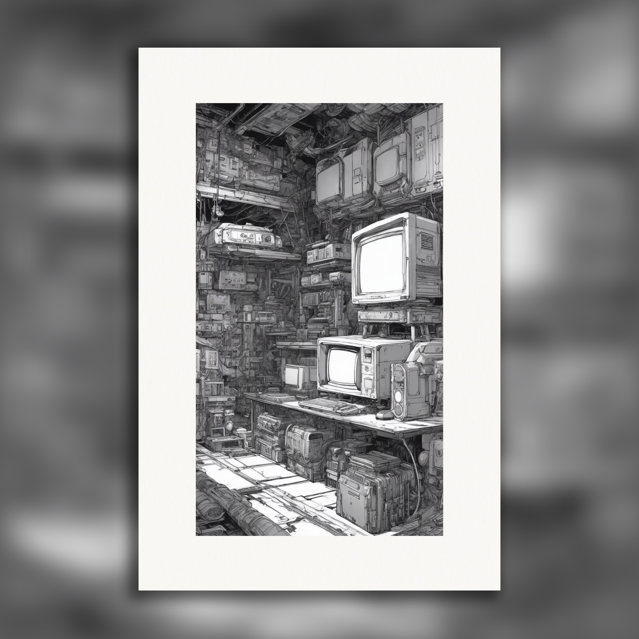 Współczesna czarna manga cyberpunkowa, Konsola do gier wideo - Plakat