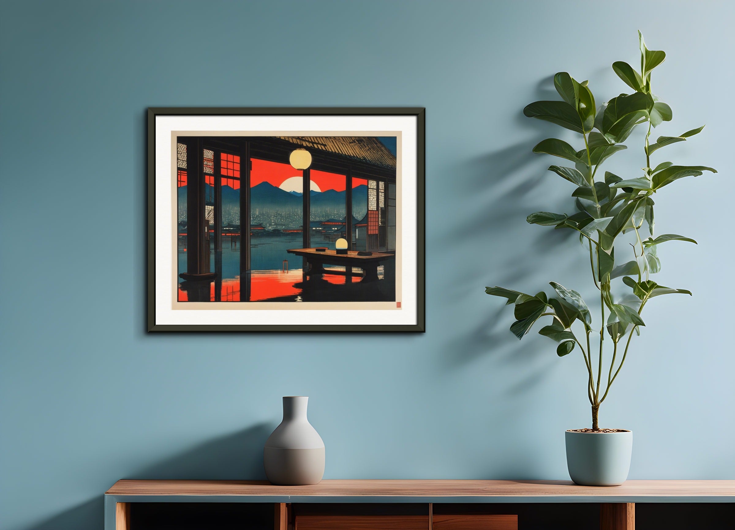 Poster with metal frame: Hiroshige,