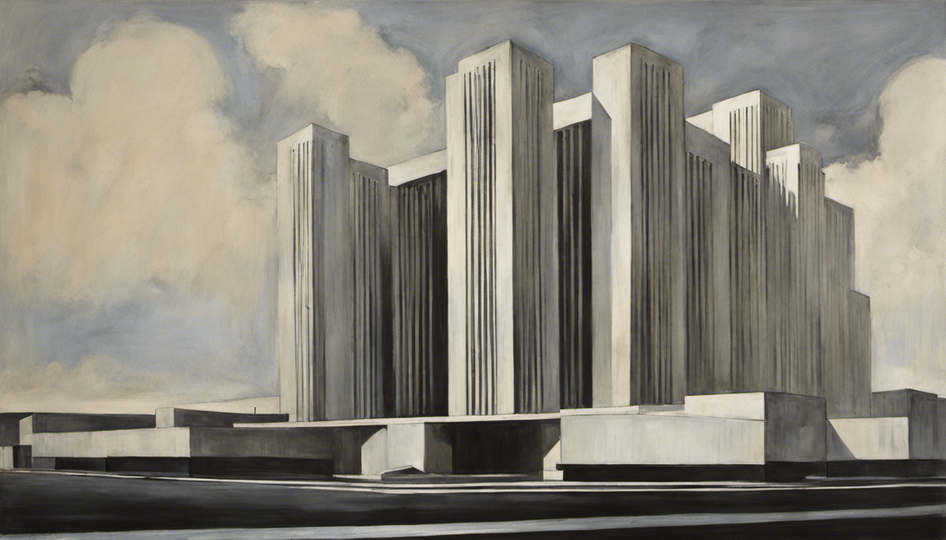 Amerykańskie androgyniczne portrety ekspresjonistyczne z początku XX wieku, architektura brutalistyczna - Plakat