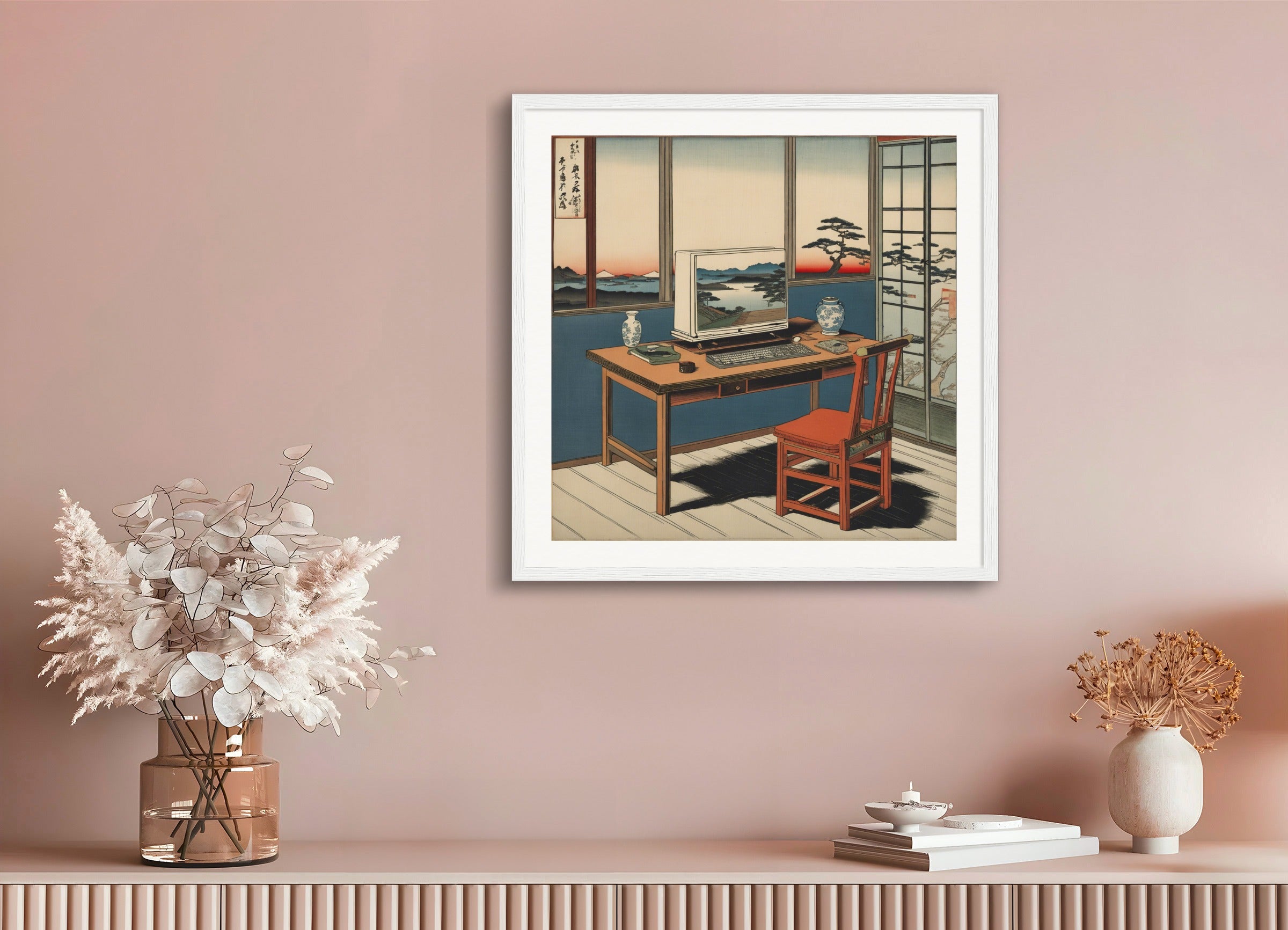 Poster with wood frame: Hiroshige,