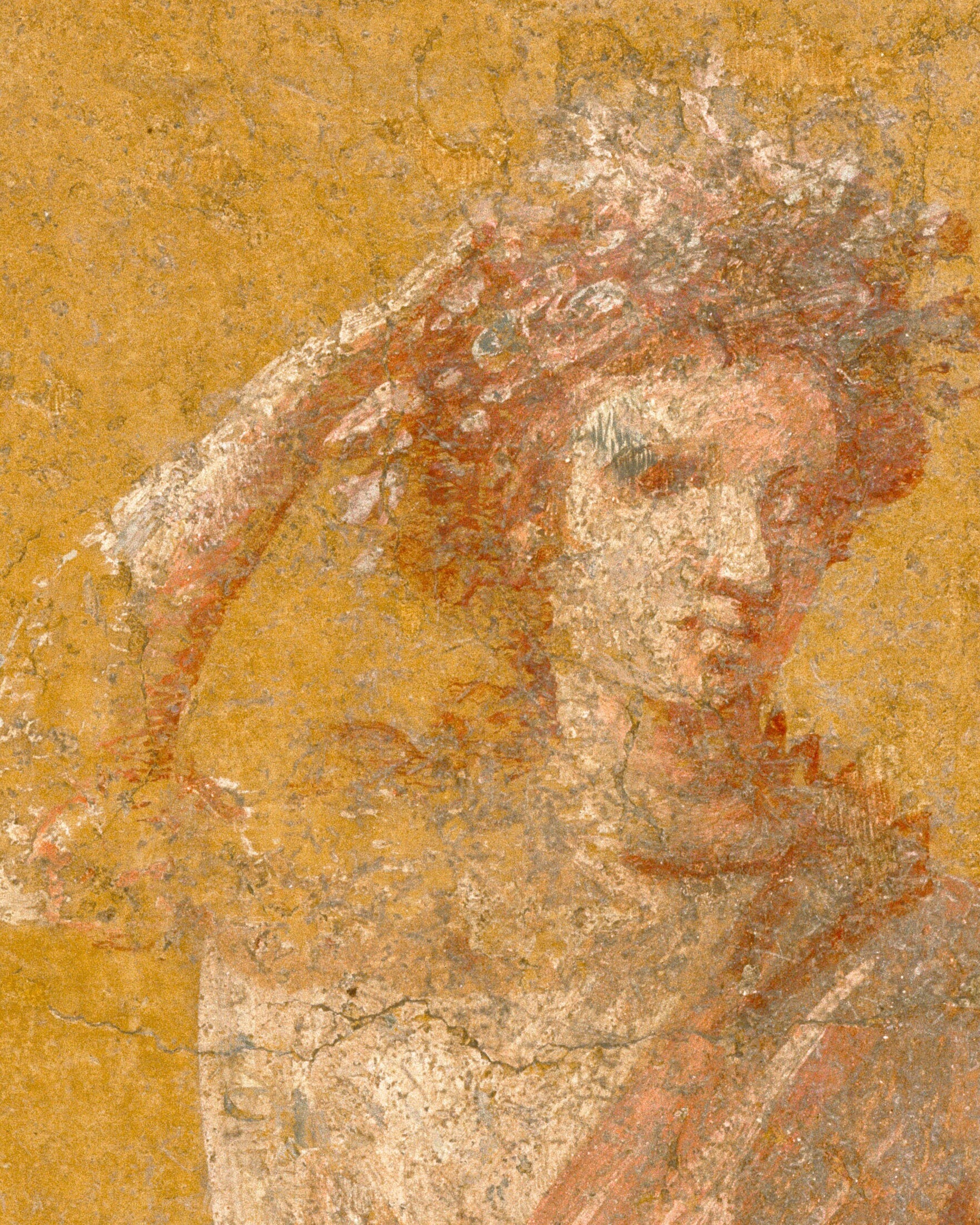 Fragment fresku z Pompejów z Muzą Melpomeną - plakat