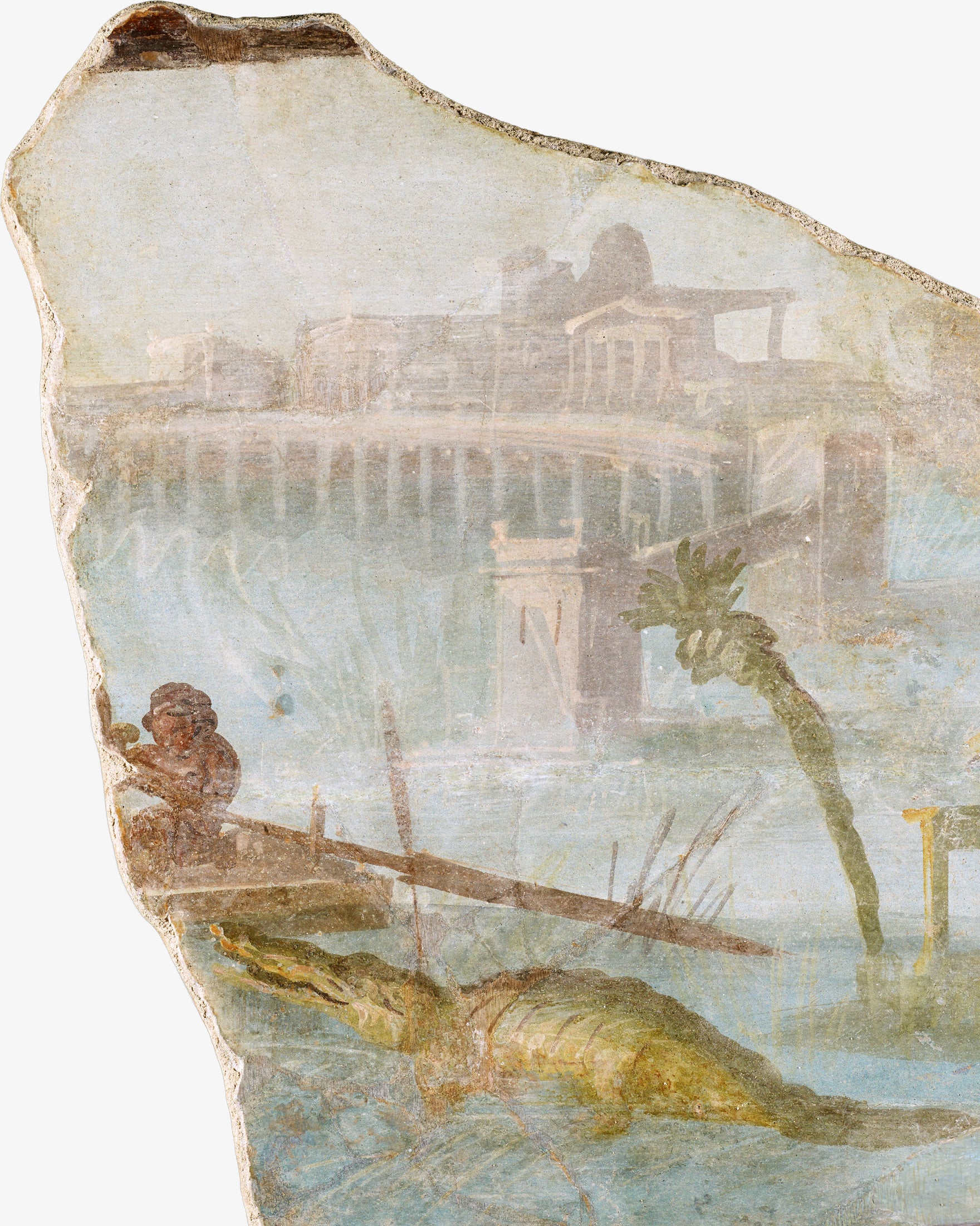 Fragment fresku z Pompejów z pejzażem nilotyckim - plakat