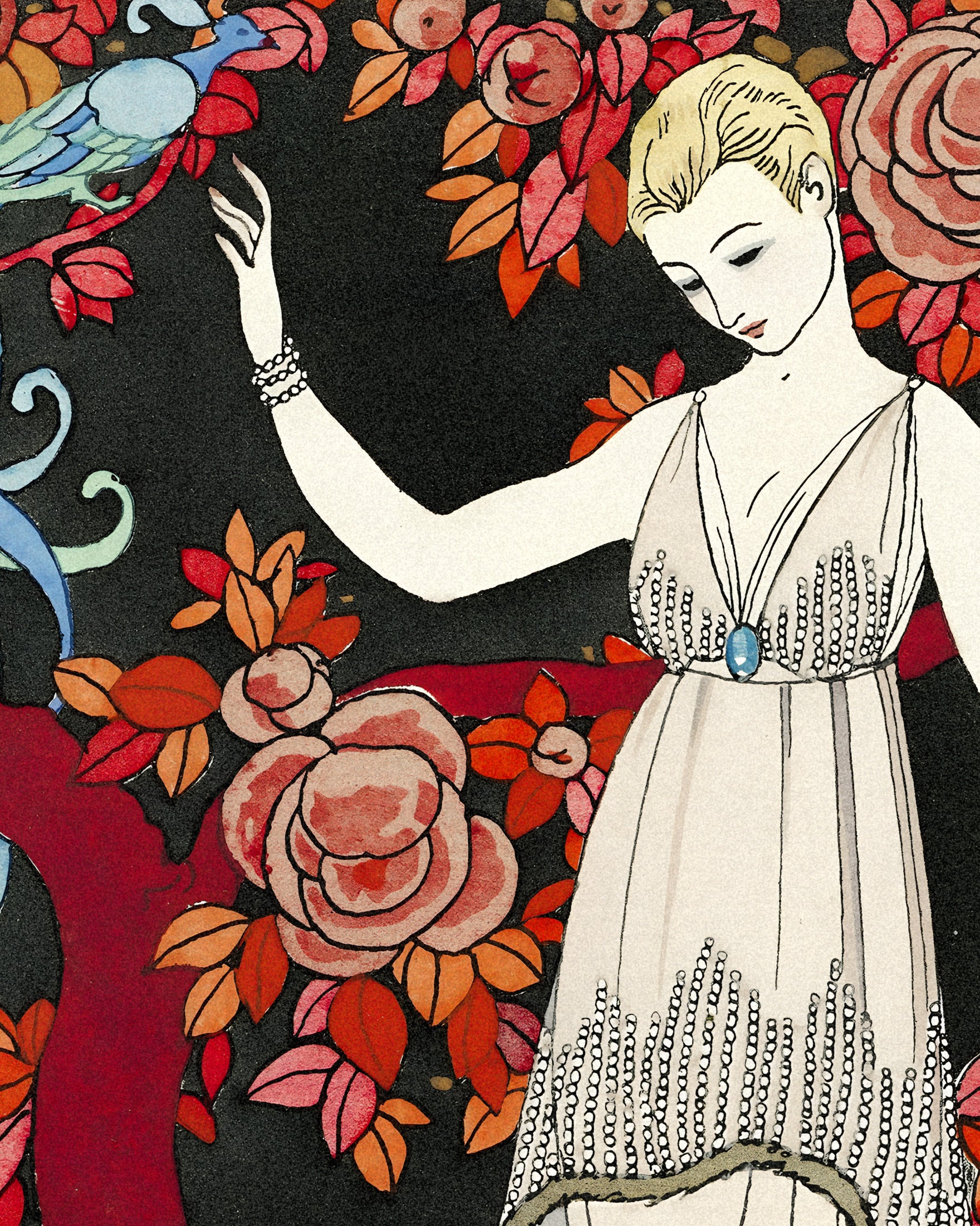"L'Arbre de Science" autorstwa Georges Barbier (1914) - Art Deco Plakat