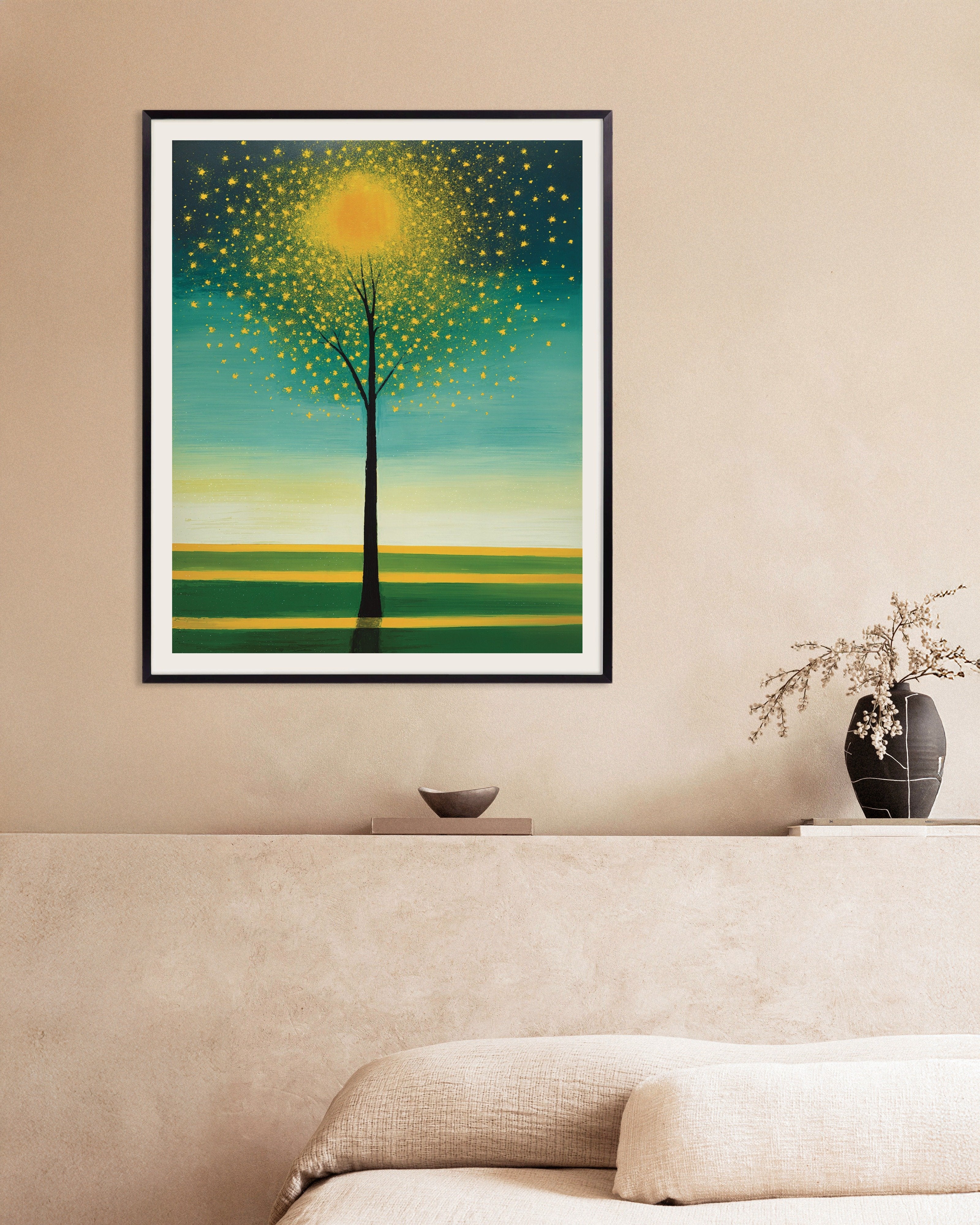 Poster of Abstract expressionism, magical tree - Poster, with metal frame
