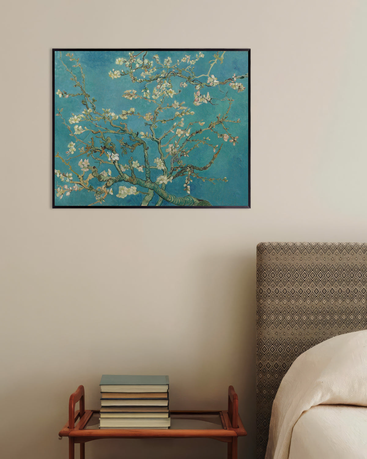Plakat „Kwitnący migdałowiec (1890), Vincent van Gogh” w metalowej ramie