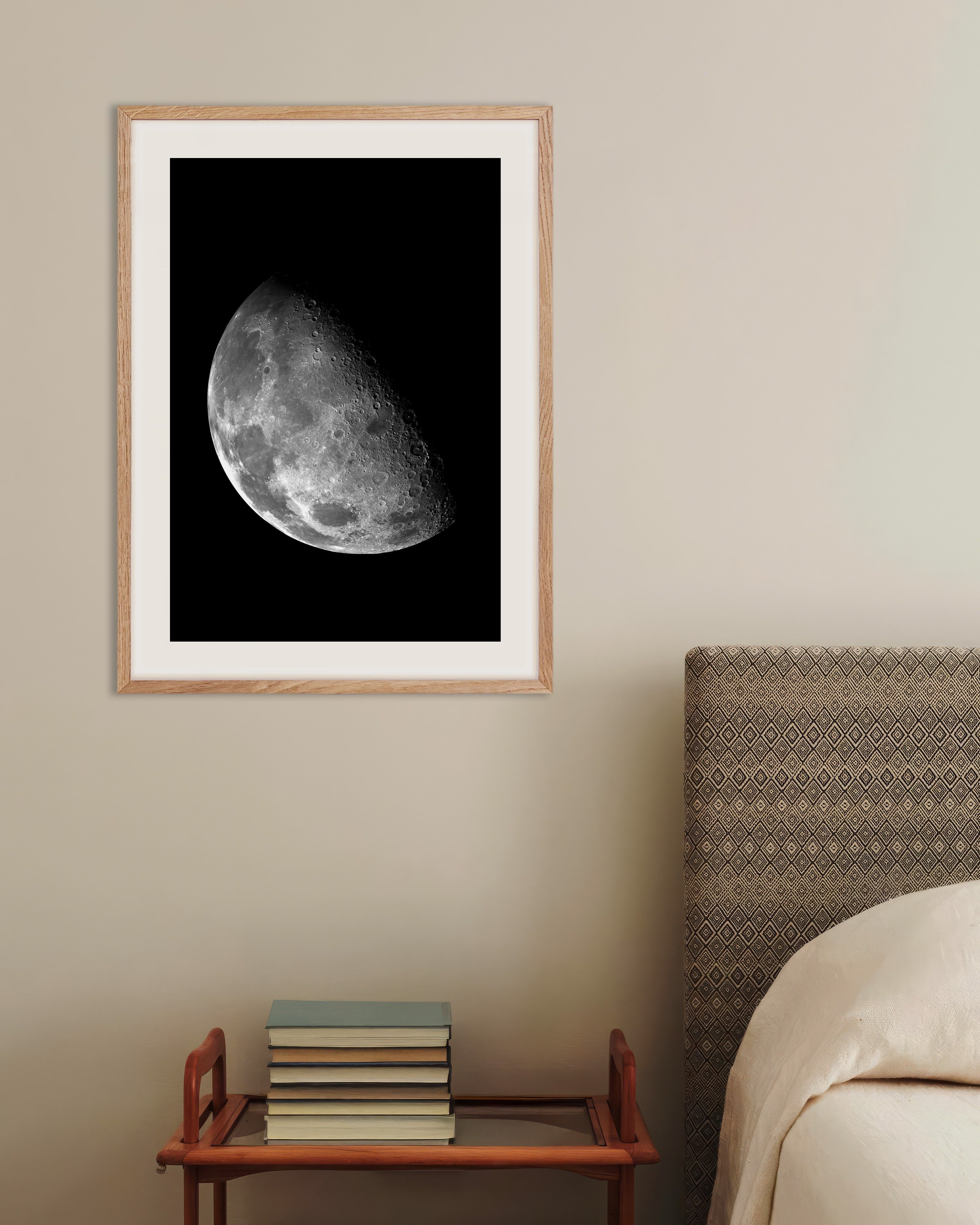 Poster of Astronomy poster, the Moon, with natural wooden frame