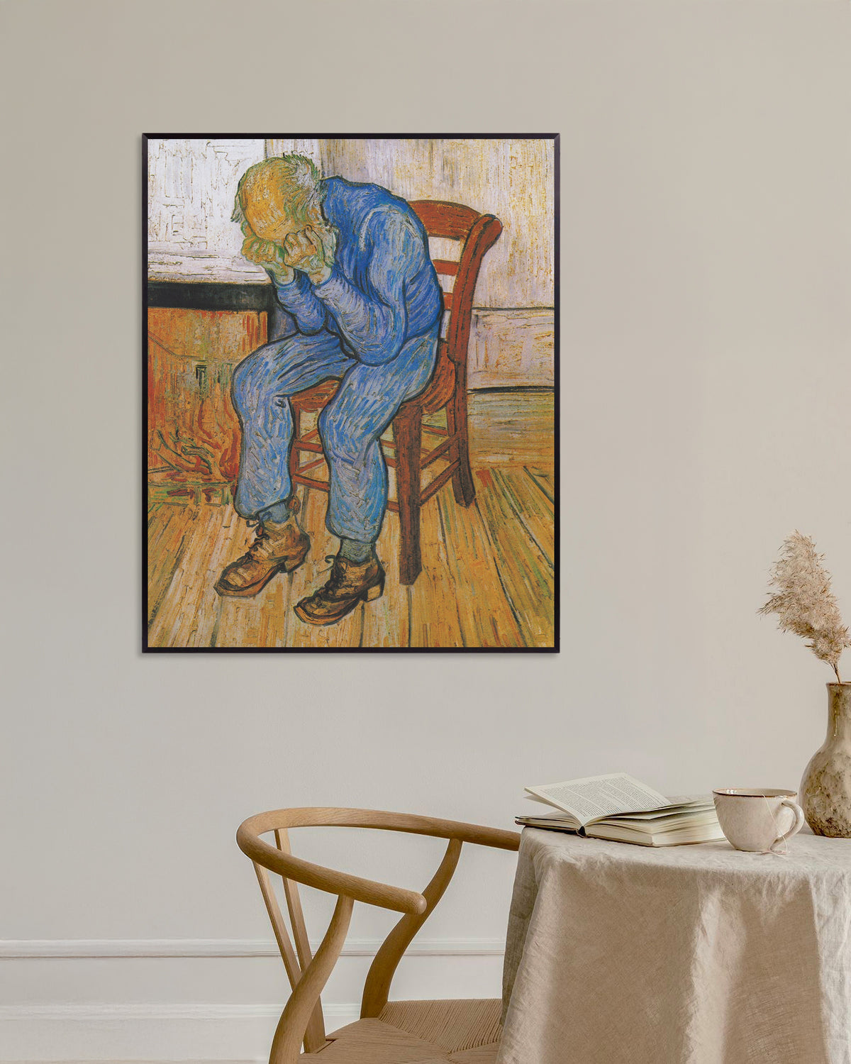 Plakat „U bram wieczności (1890) Vincenta van Gogha” w metalowej ramie