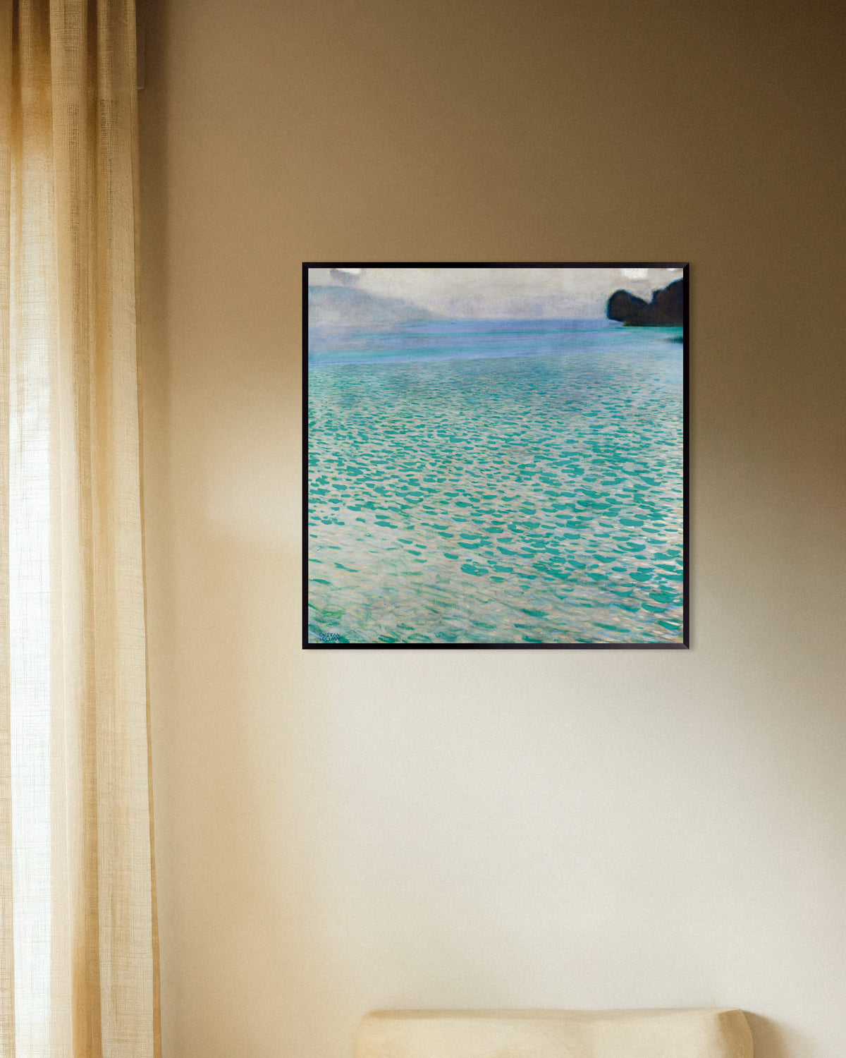 Plakat Attersee (1900), Gustav Klimt, w metalowej ramie