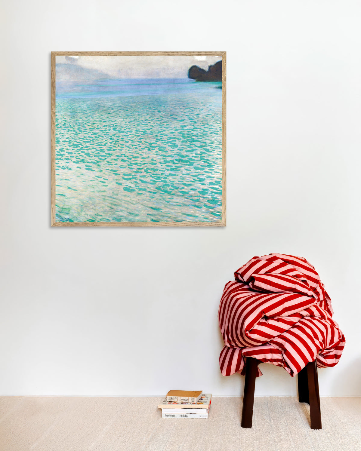 Plakat Attersee (1900), Gustav Klimt, w ramie z naturalnego drewna