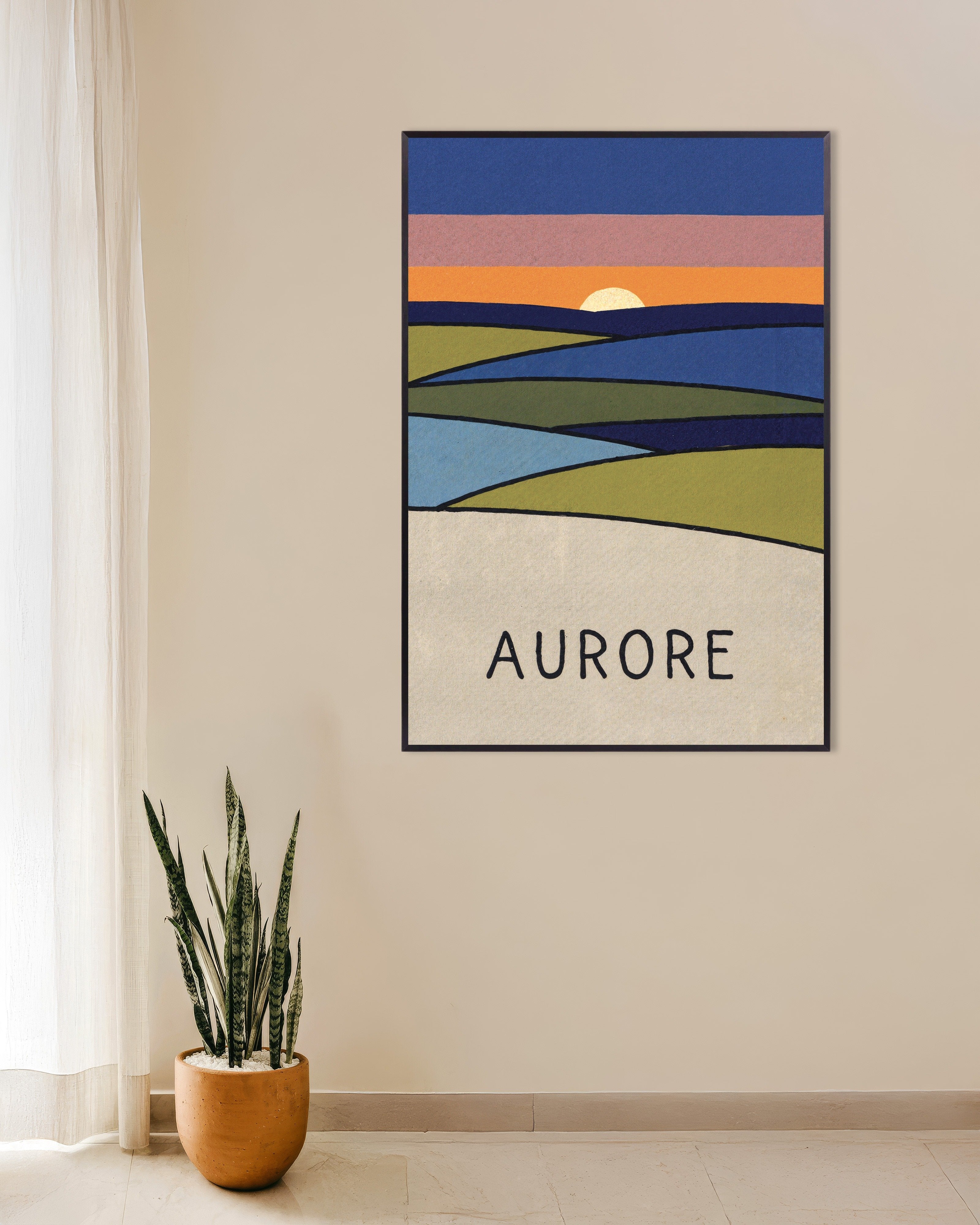 Poster of Aurore - Sunrise Landscape Poster, with metal frame