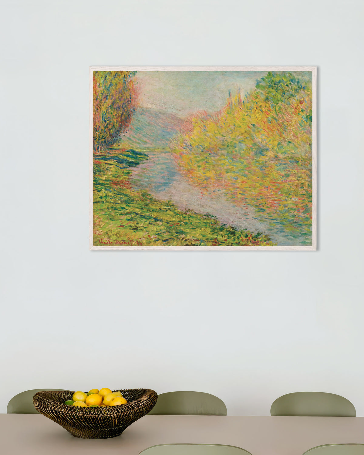 Plakat Jesień w Jeufosse (1884), Claude Monet, w białej drewnianej ramie