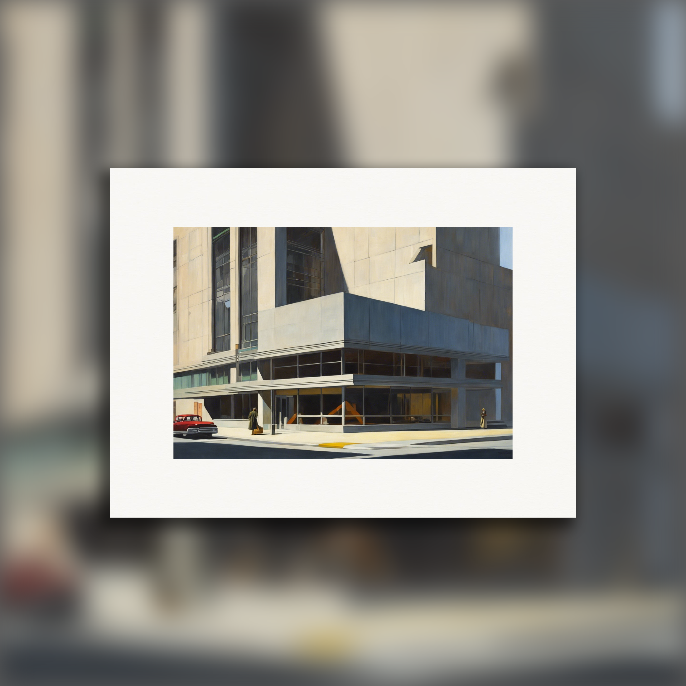 Realistyczne amerykańskie malarstwo XX wieku, architektura brutalistyczna - Plakat