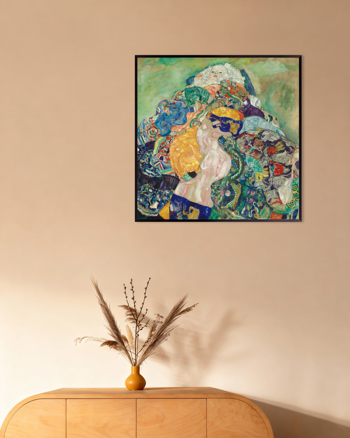 Plakat Niemowlę (Kołyska) (1917–1918), Gustav Klimt, w metalowej ramie