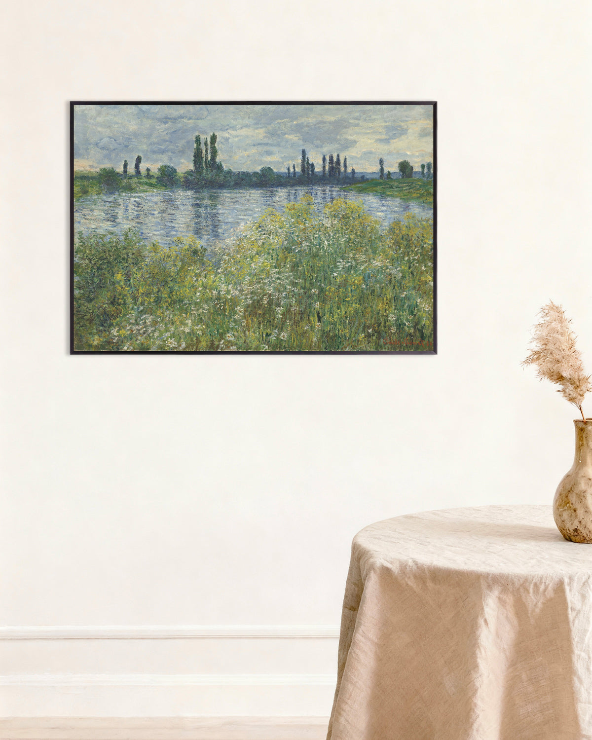 Plakat Brzegi Sekwany w Vétheuil (1880), Claude Monet, w metalowej ramie