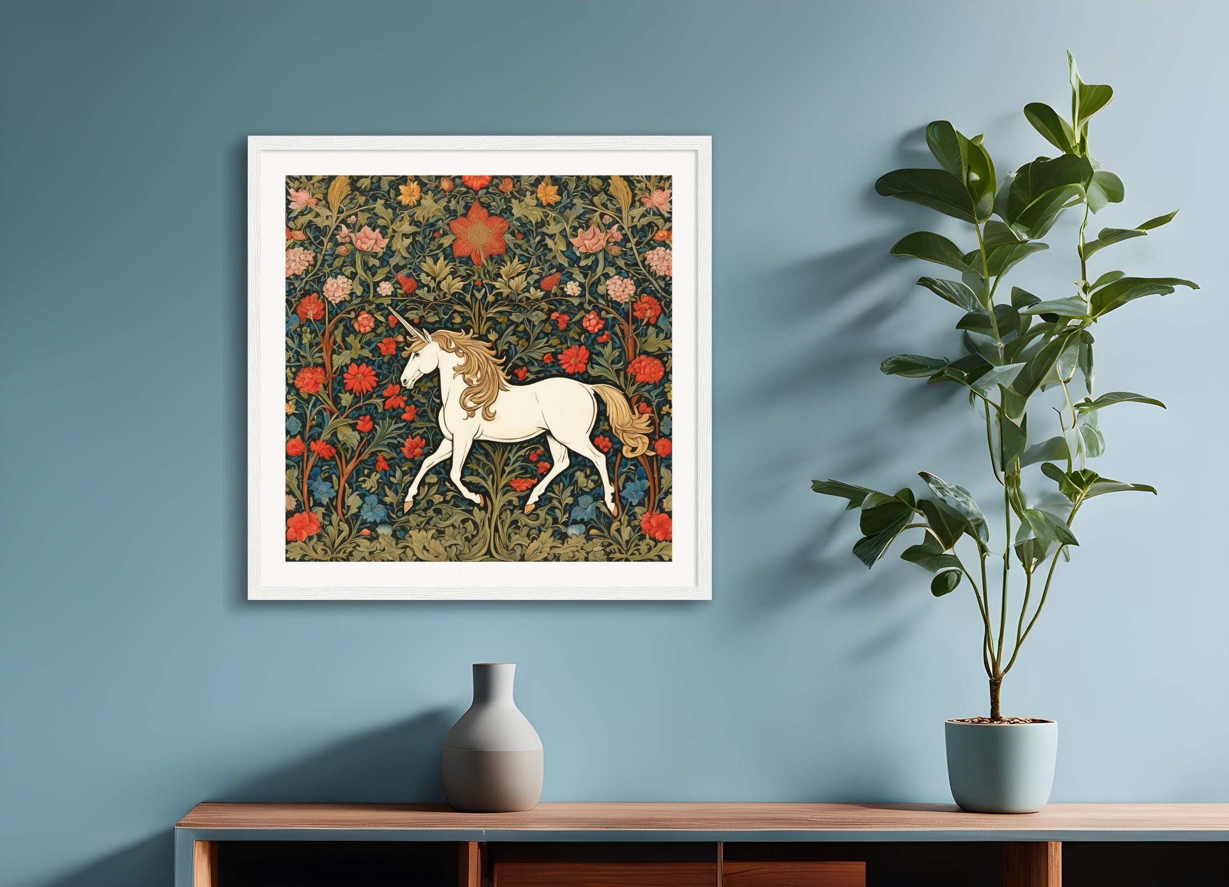 Poster with wood frame: William Morris,