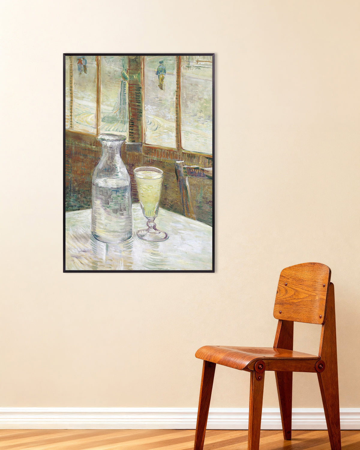 Plakat „Stolik kawiarniany z absyntem (1887), Vincent van Gogh” w metalowej ramie