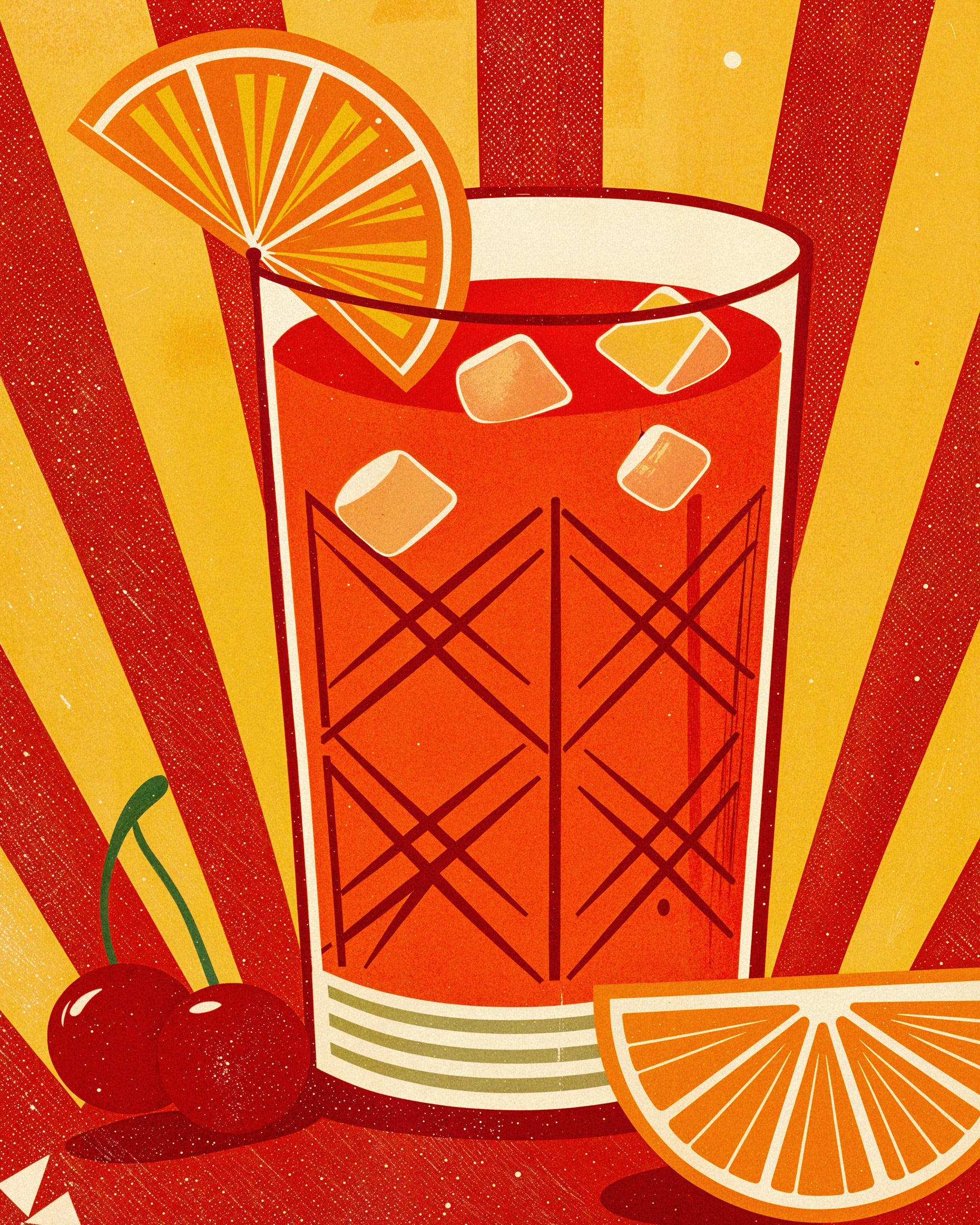 Plakat Campari Cocktail - Retro włoski aperitif