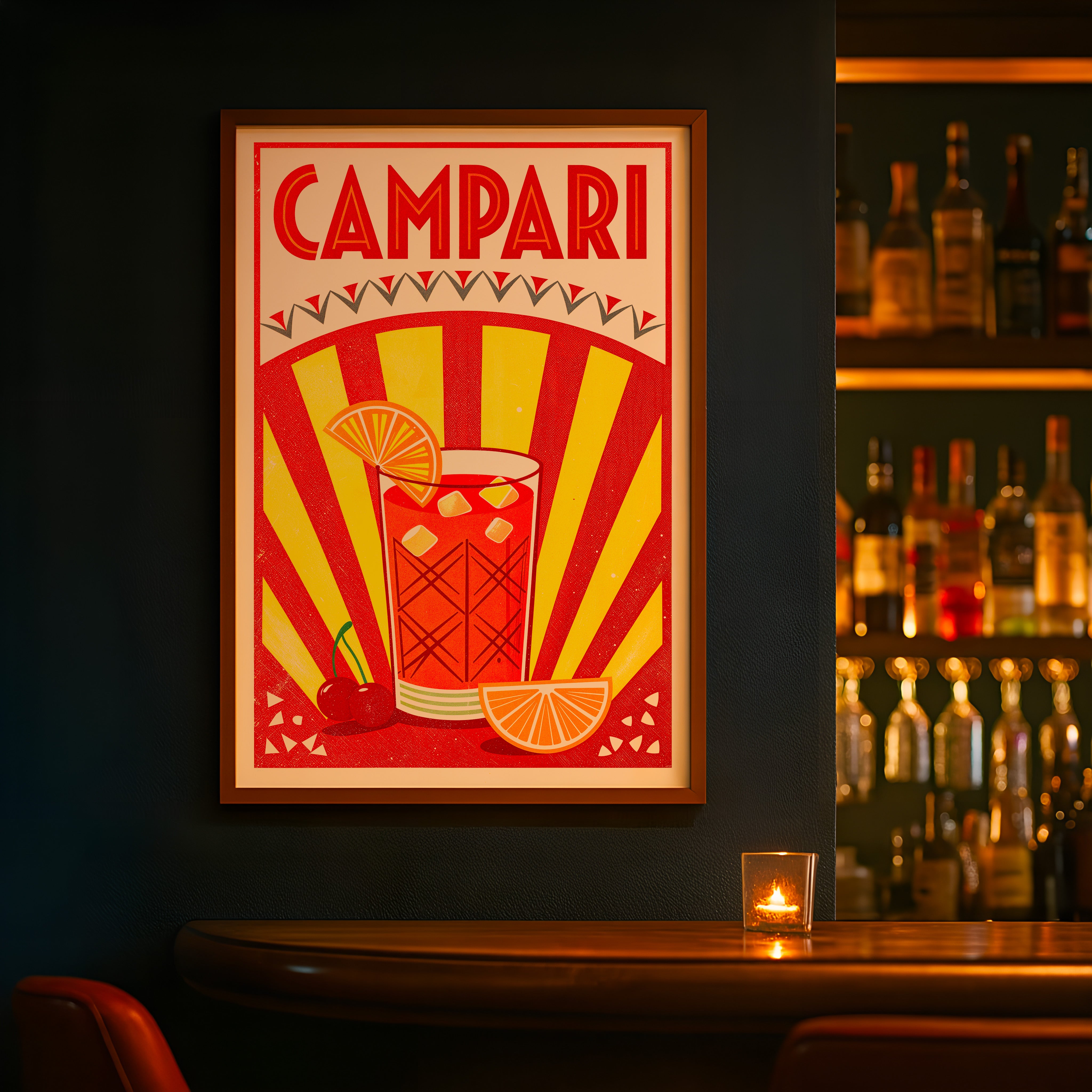 Plakat Campari Cocktail - Retro włoski aperitif