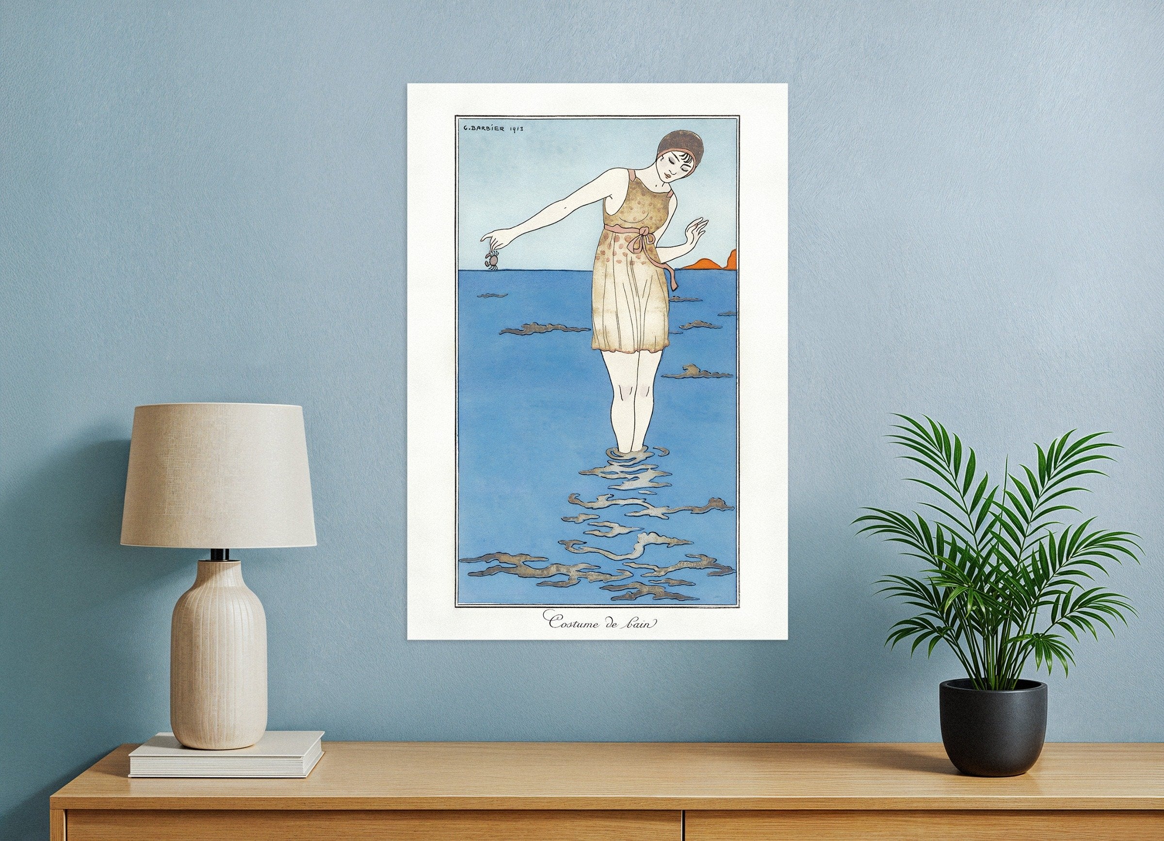Poster of "Costume de Bain" by Georges Barbier (1913) - Art Deco Poster