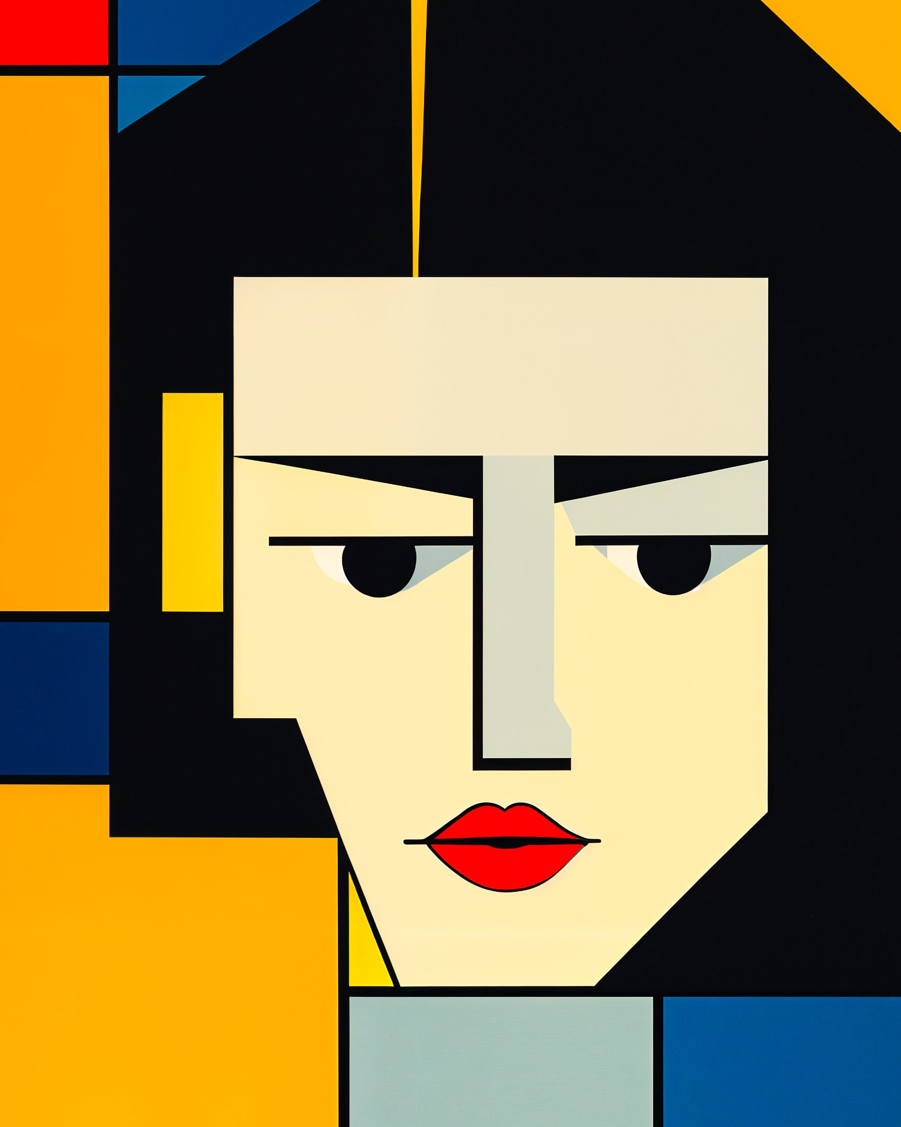 De Stijl, portret Justine - Plakat