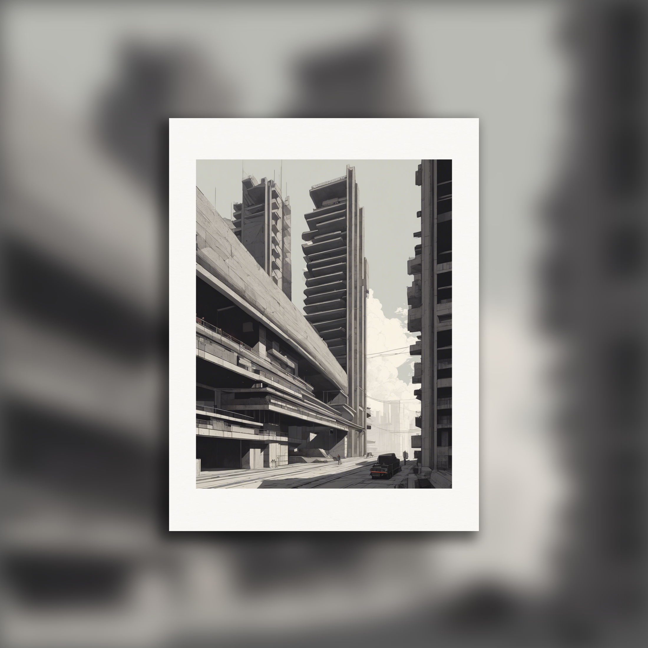 Lo-fi, architektura brutalistyczna - Plakat