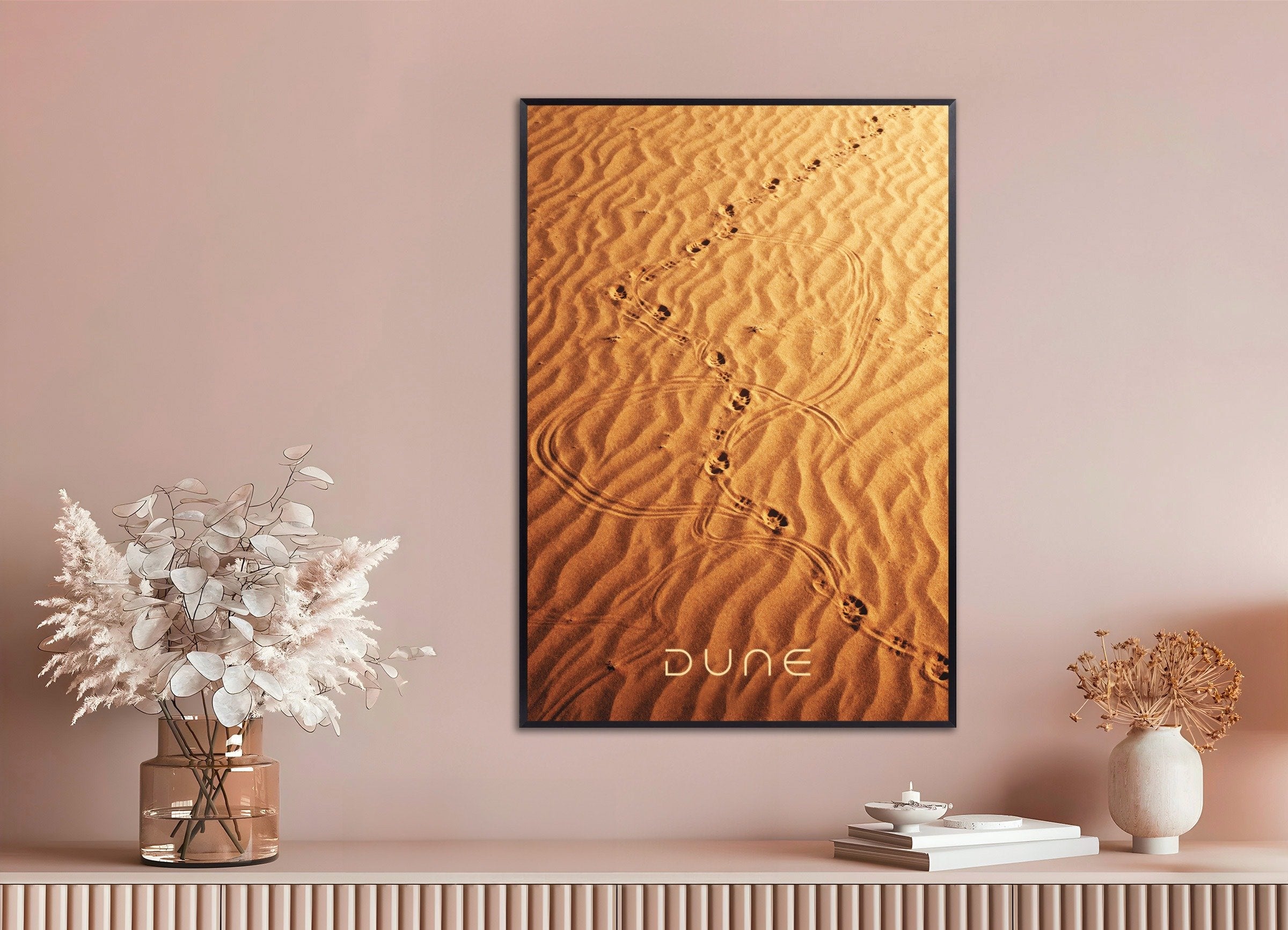 Poster of Dune Sandwalk, Desert footsteps poster, with metal frame