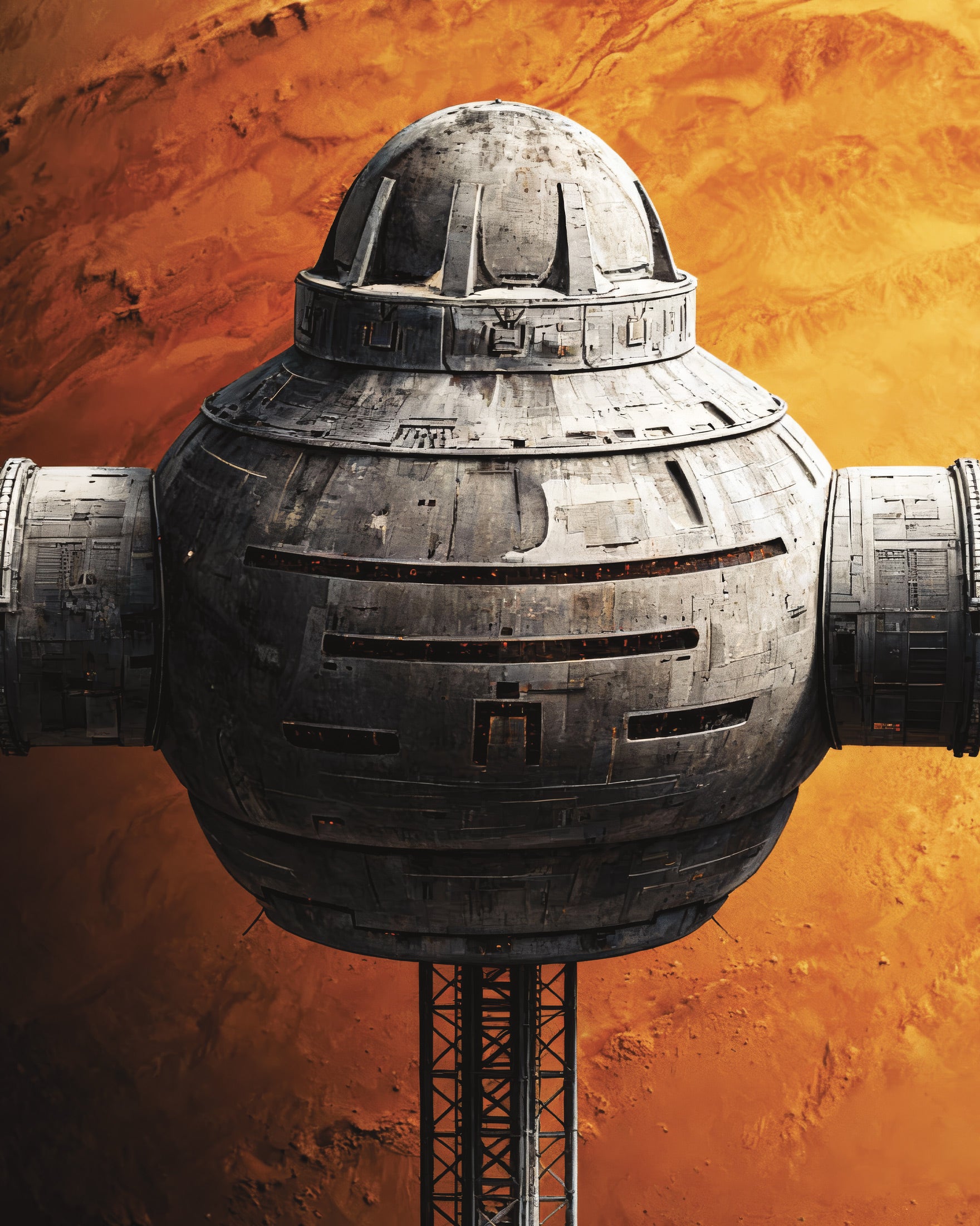 Plakat Stacja Orbitalna, Diuna, Plakat Planeta Sci-Fi