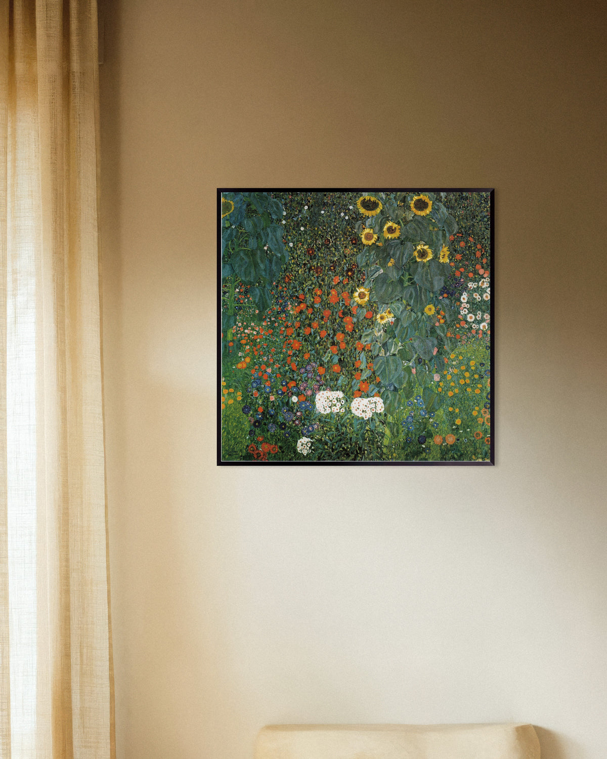 Plakat Wiejski ogród ze słonecznikami (1907), Gustav Klimt, w metalowej ramie