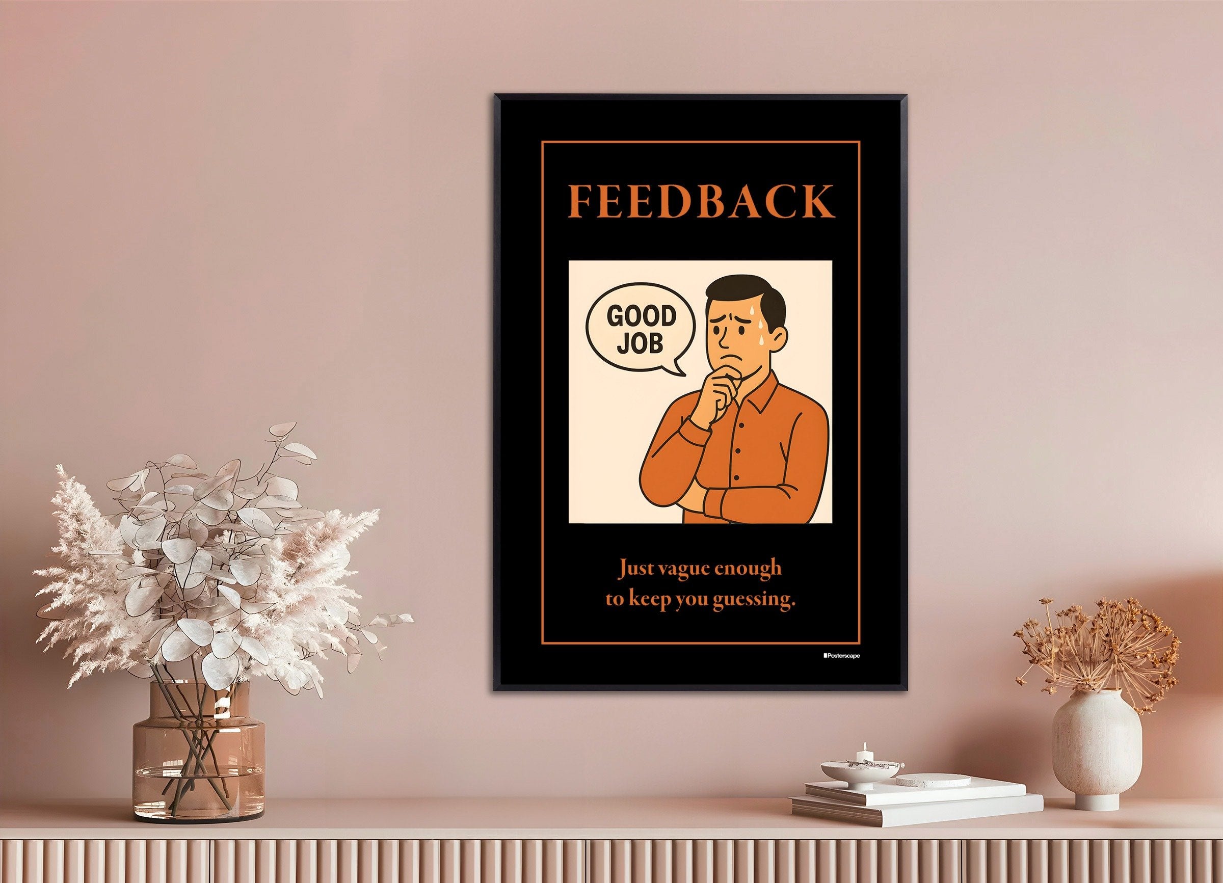 Poster of Feedback - Demotivational Poster, with metal frame
