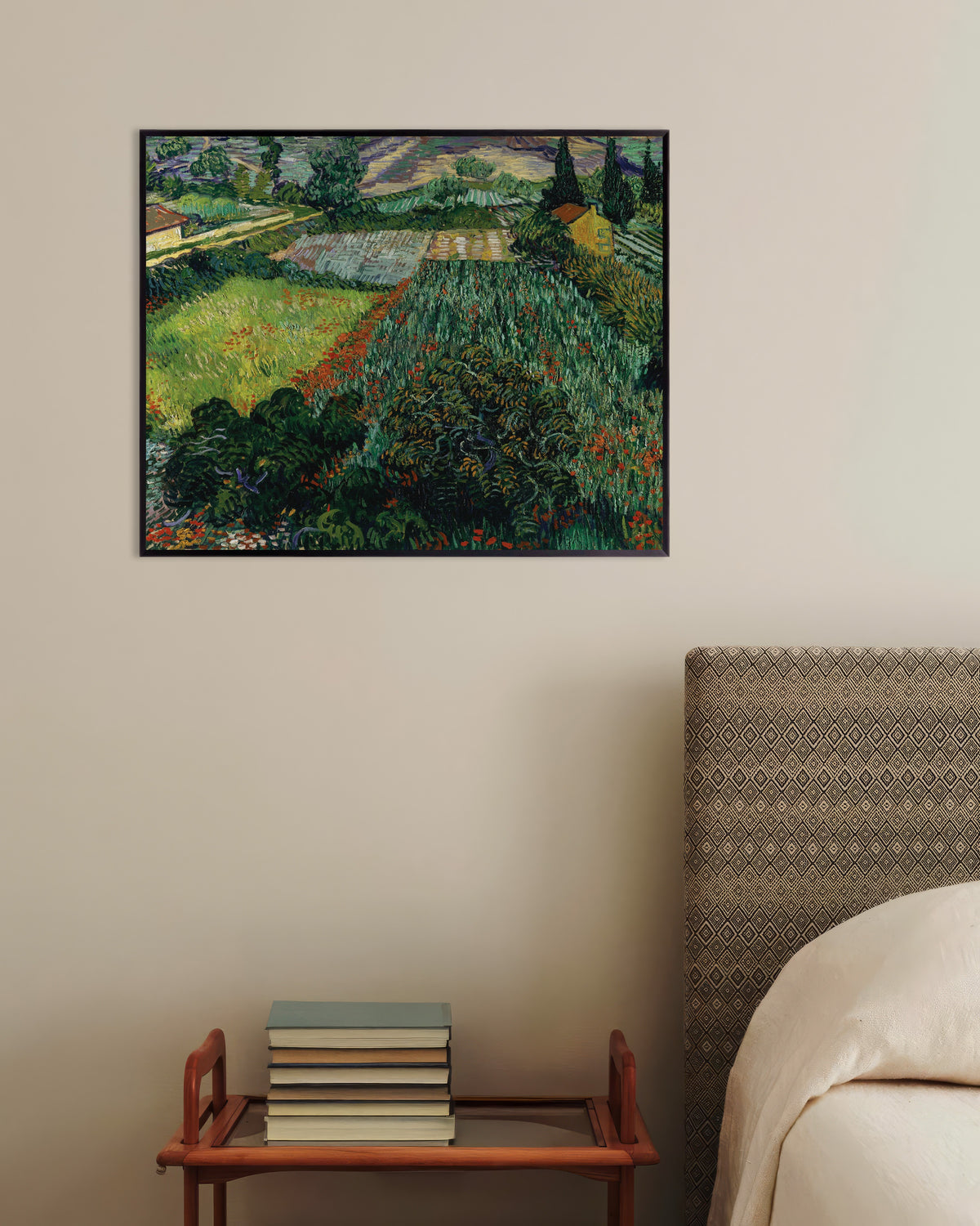 Plakat przedstawiający Pole z makami (1889), Vincent van Gogh, w metalowej ramie