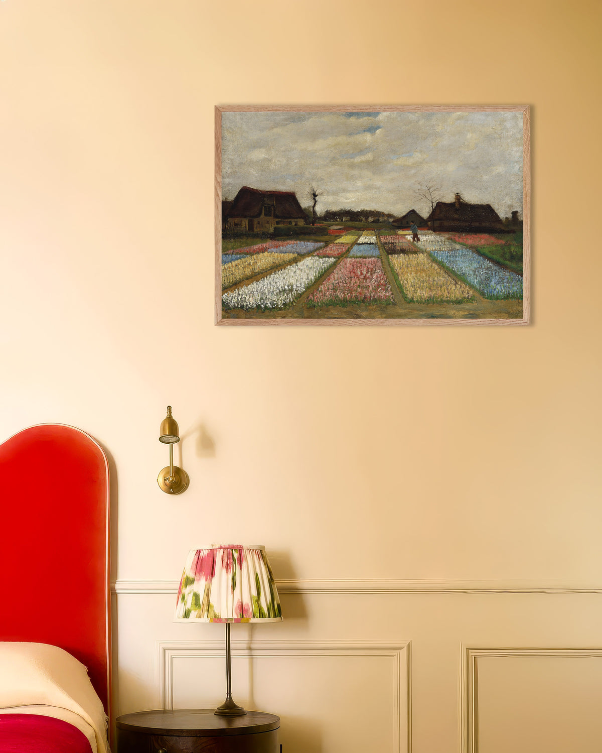 Plakat „Kwietniki w Holandii (ok. 1883) Vincenta van Gogha” w ramie z naturalnego drewna