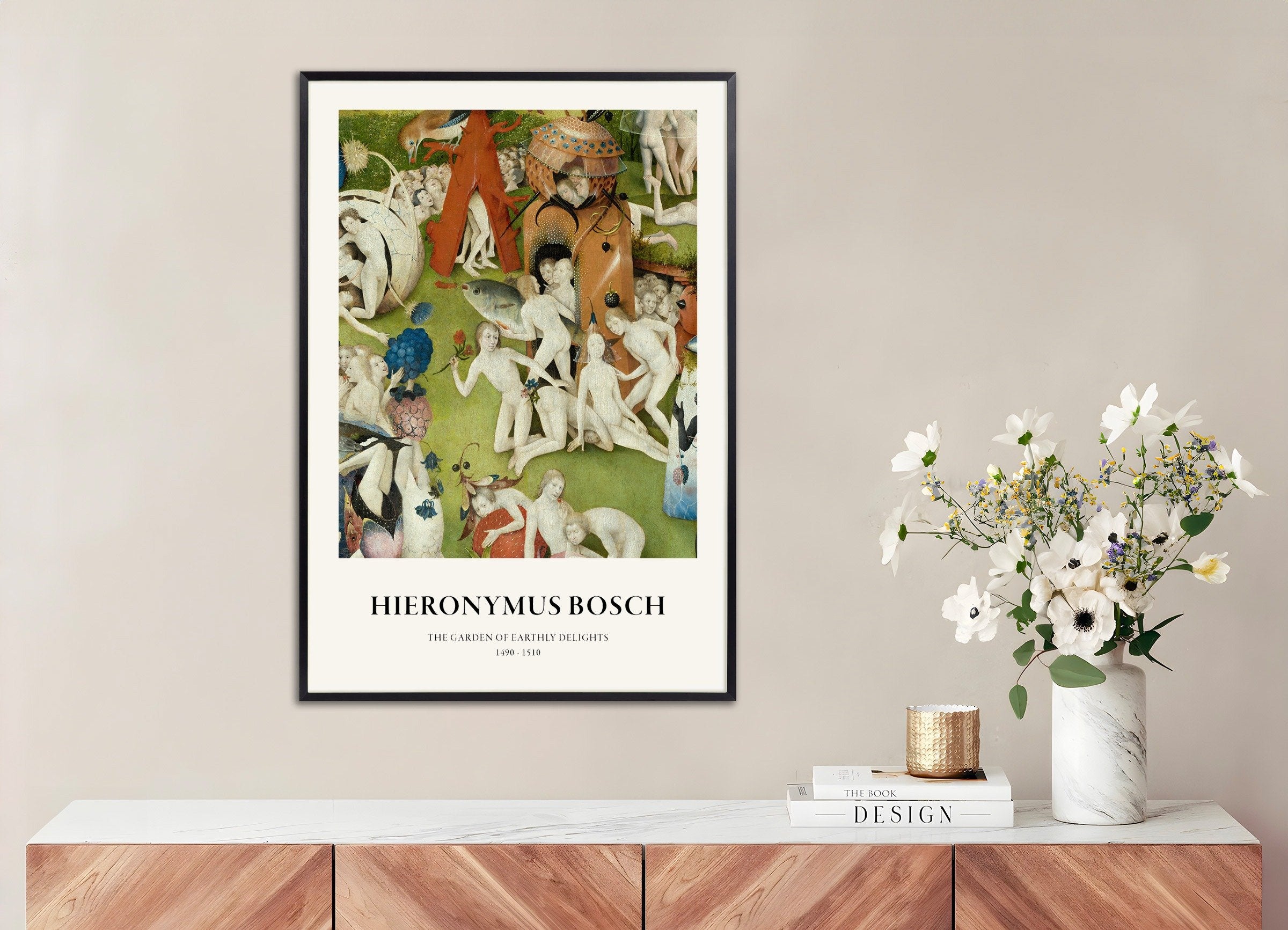 Poster of Garden of Earthly Delights Print, Detail 05, with metal frame