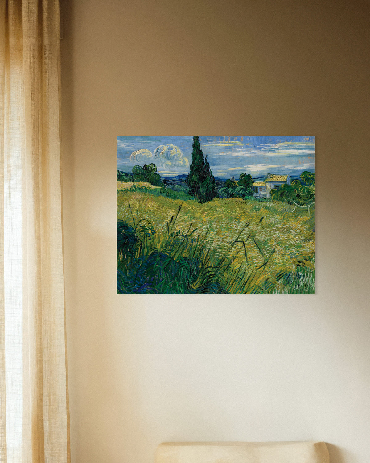 Plakat „Zielone pole pszenicy z cyprysem (1889), Vincent van Gogh”