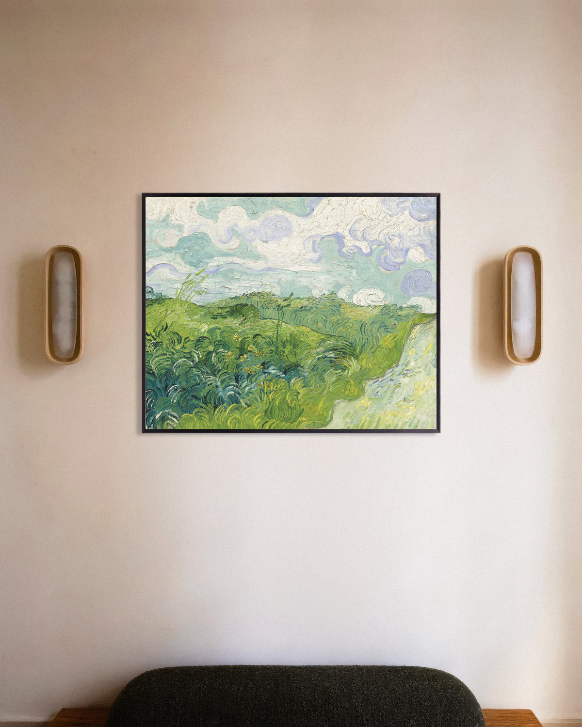 Plakat „Zielone pola pszenicy, Auvers (1890), Vincent van Gogh” w metalowej ramie