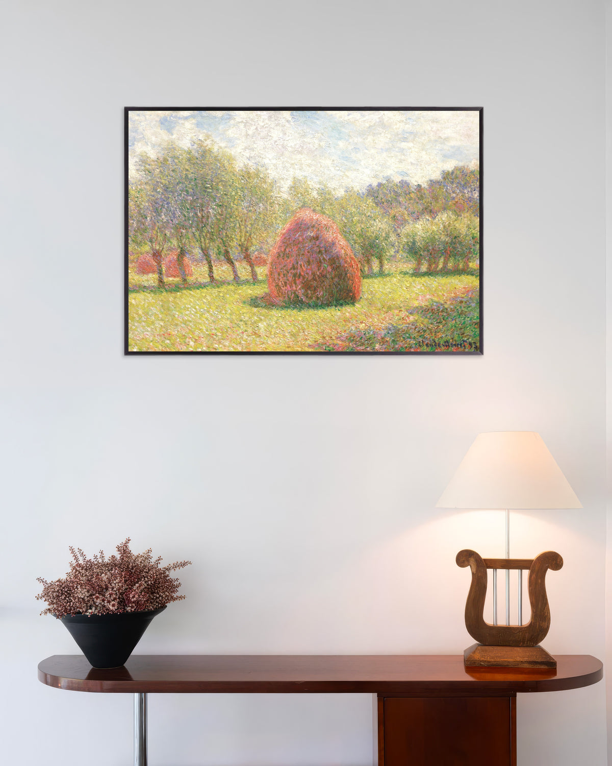 Plakat Stogi w Giverny (1893), Claude Monet, w metalowej ramie