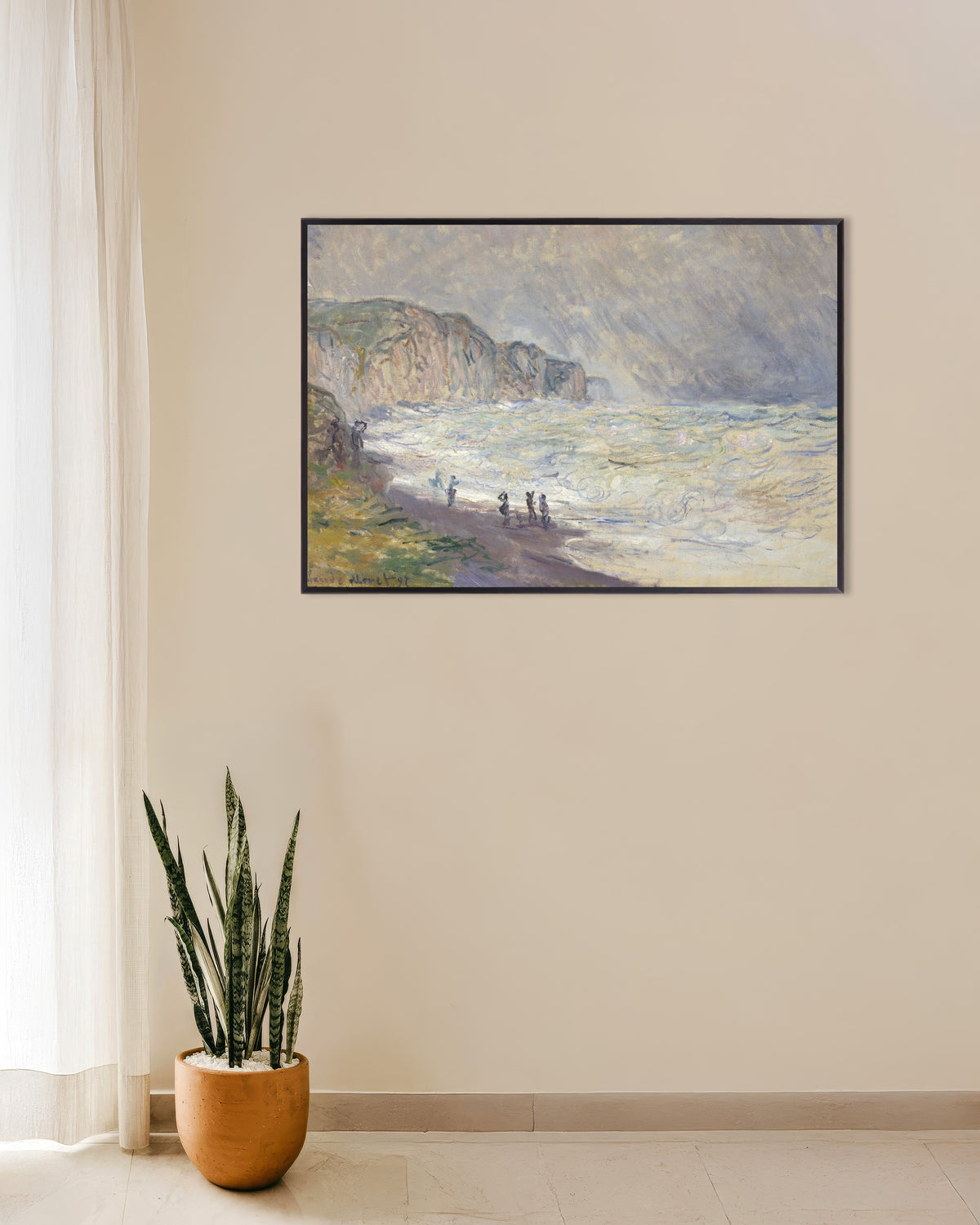 Plakat Wzburzone morze w Pourville (1897), Claude Monet, w metalowej ramie