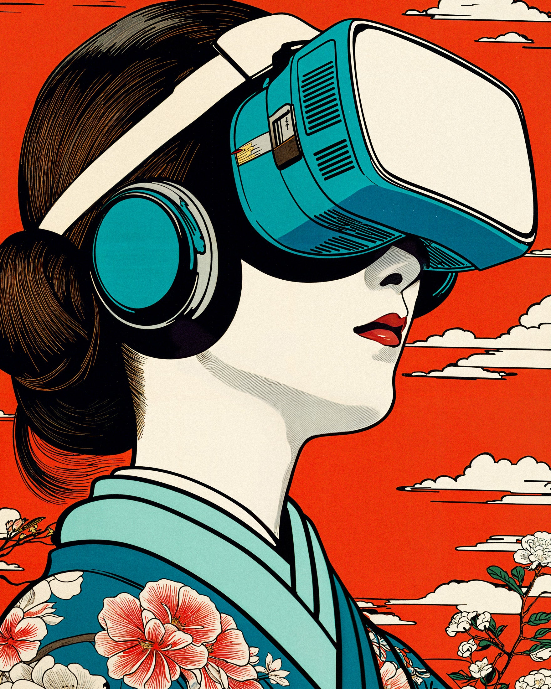 "Gejsza VR" Plakat - Hołd dla Hiroshige x Nowoczesna Technologia