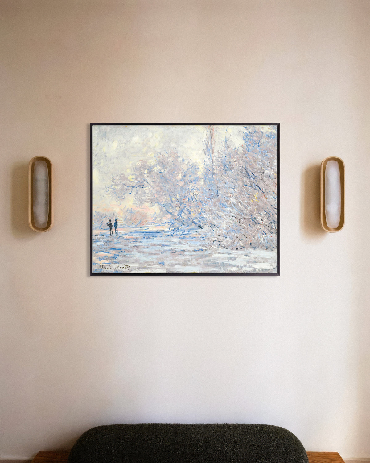 Plakat Szron w Giverny (1885), Claude Monet, w metalowej ramie