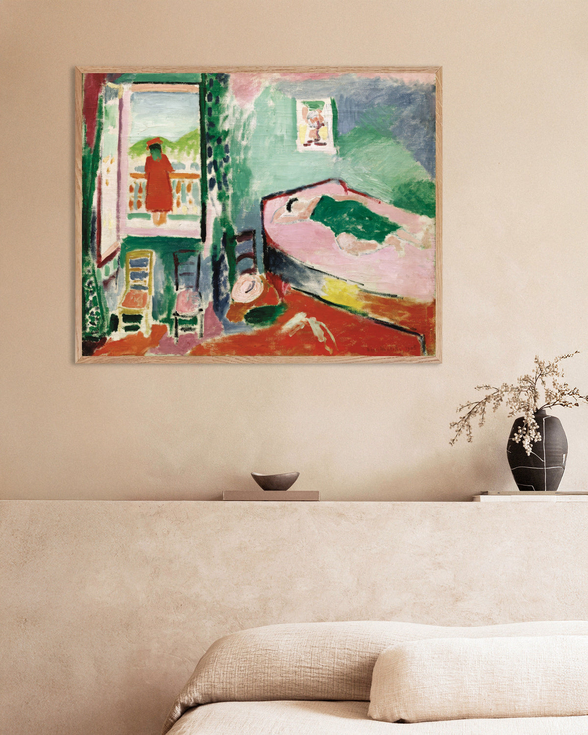 Poster of Interior at Collioure (1905) by Henri Matisse - Poster, with natural wooden frame