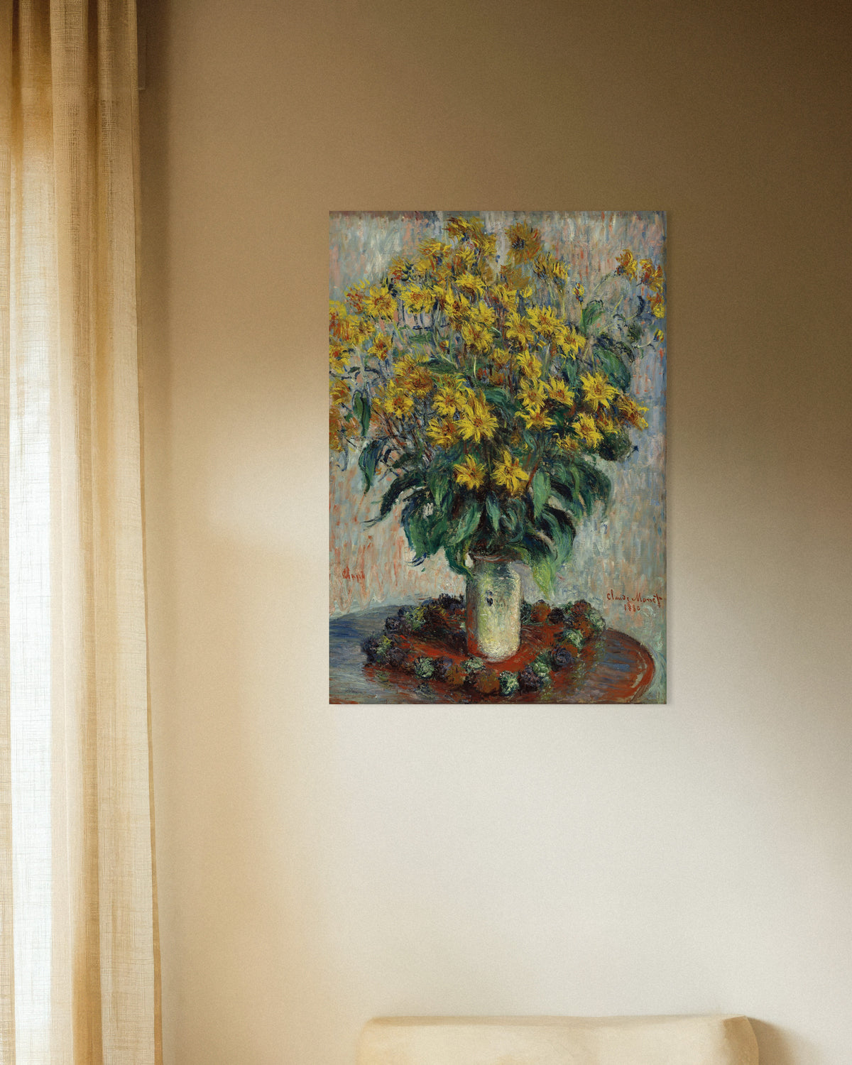 Plakat Kwiaty topinamburu (1880), Claude Monet