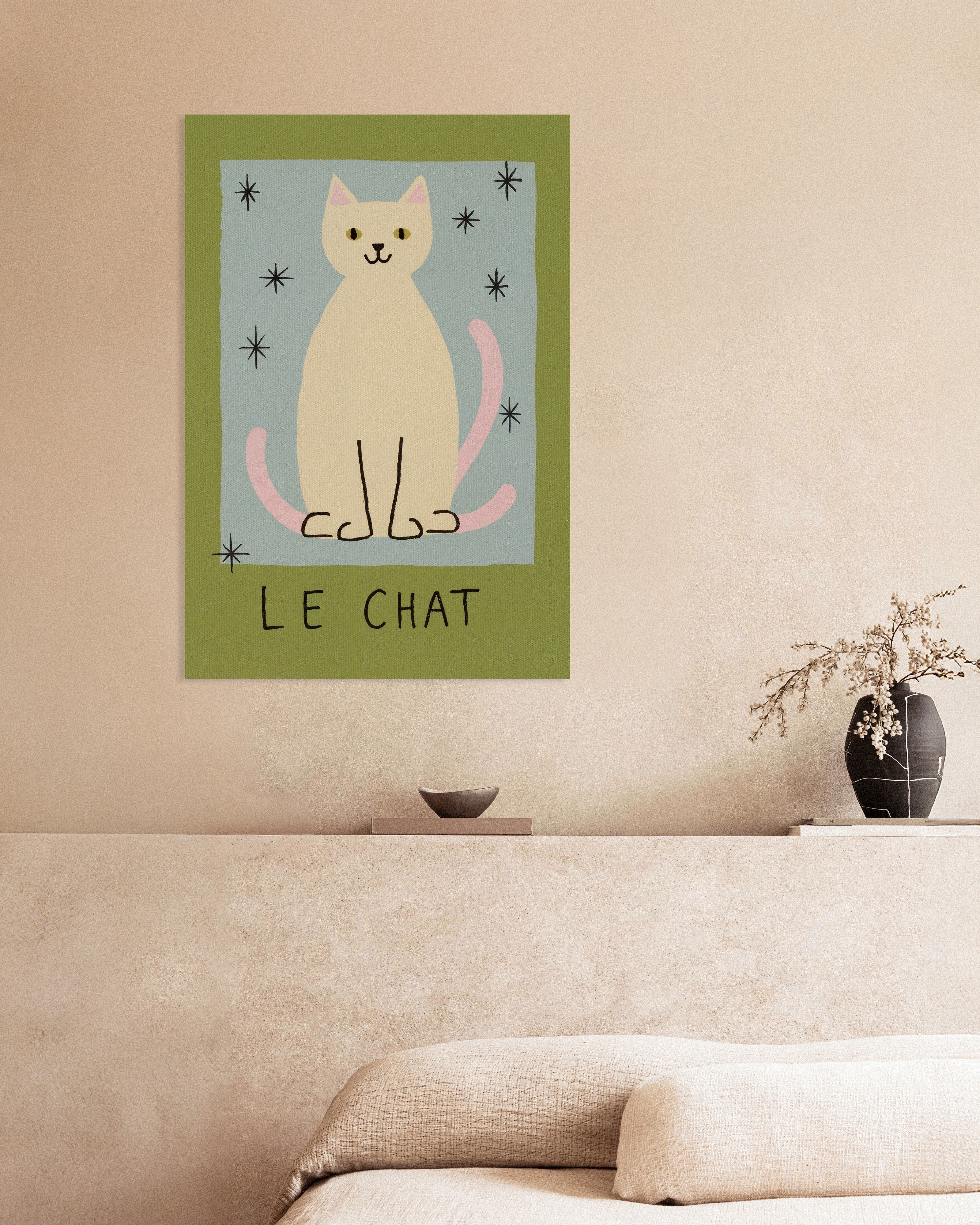 Poster of Le Chat - Mid-Century Cat Poster