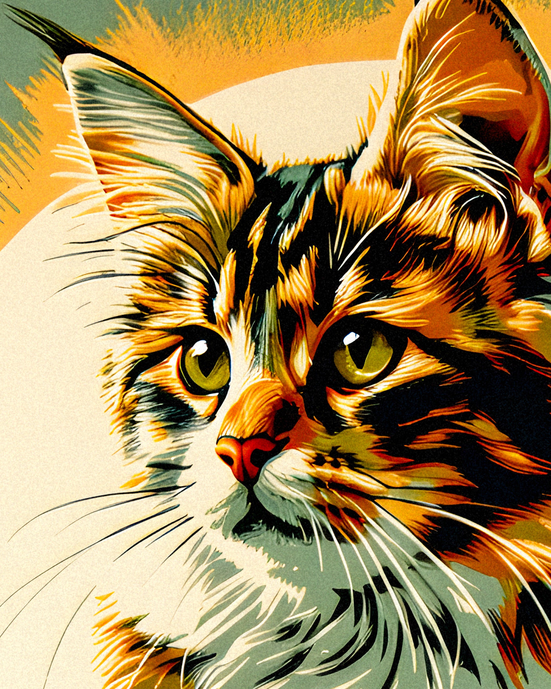 Kot Maine Coon - Wintage - Plakat