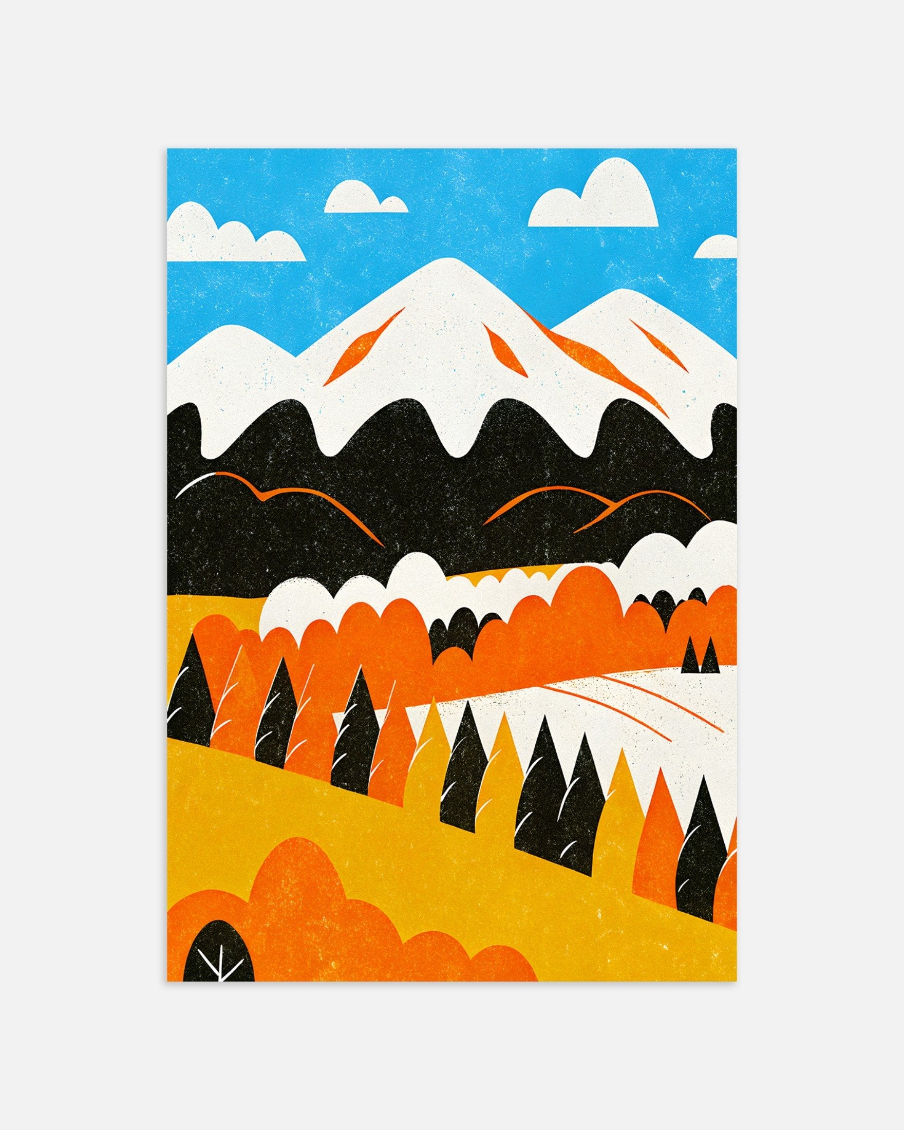 Poster of Modern Mountain Landscape – Graphic Nature Poster, thumbnail