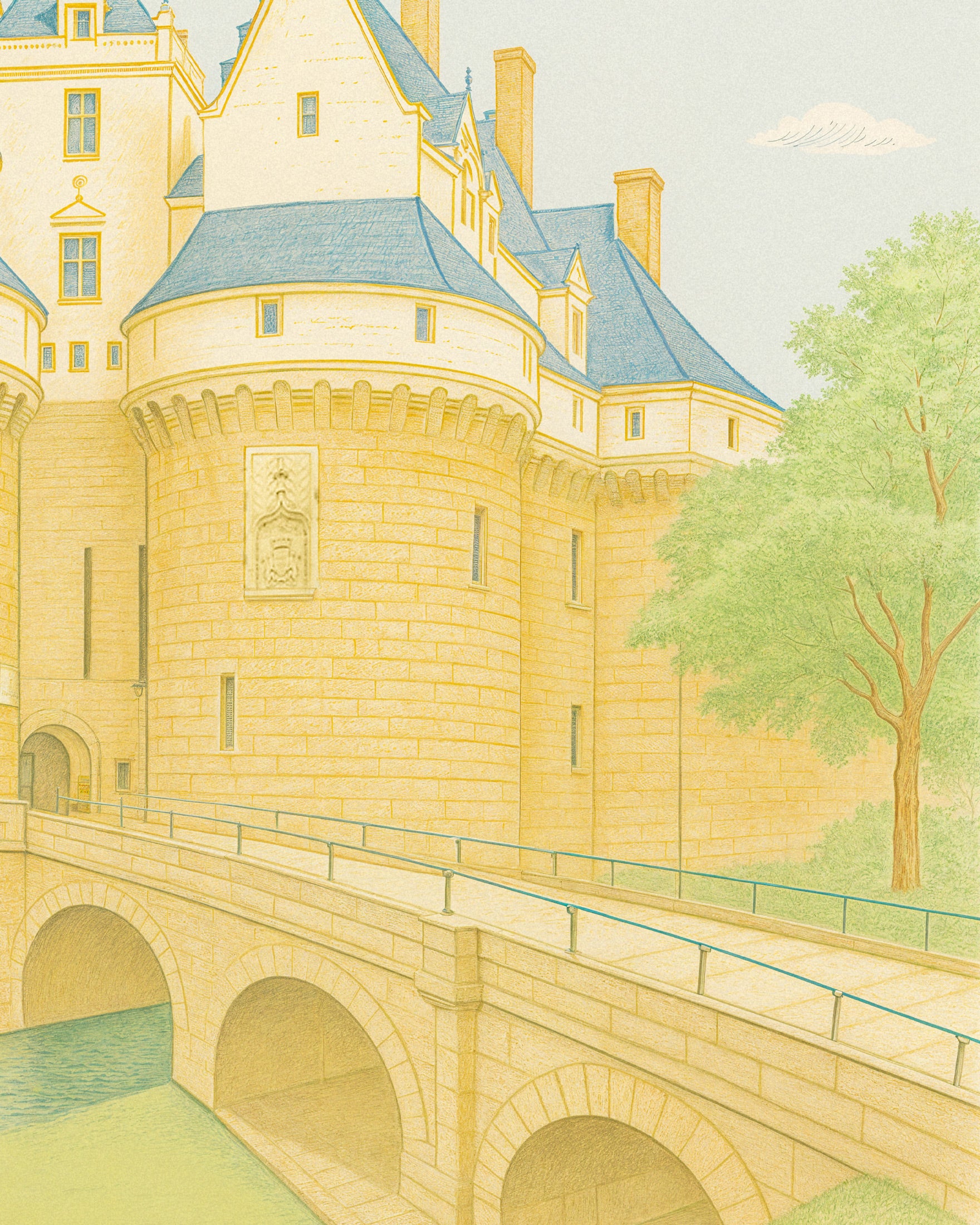 Miasto Nantes (Francja) – Zamek Książąt Bretanii - Plakat