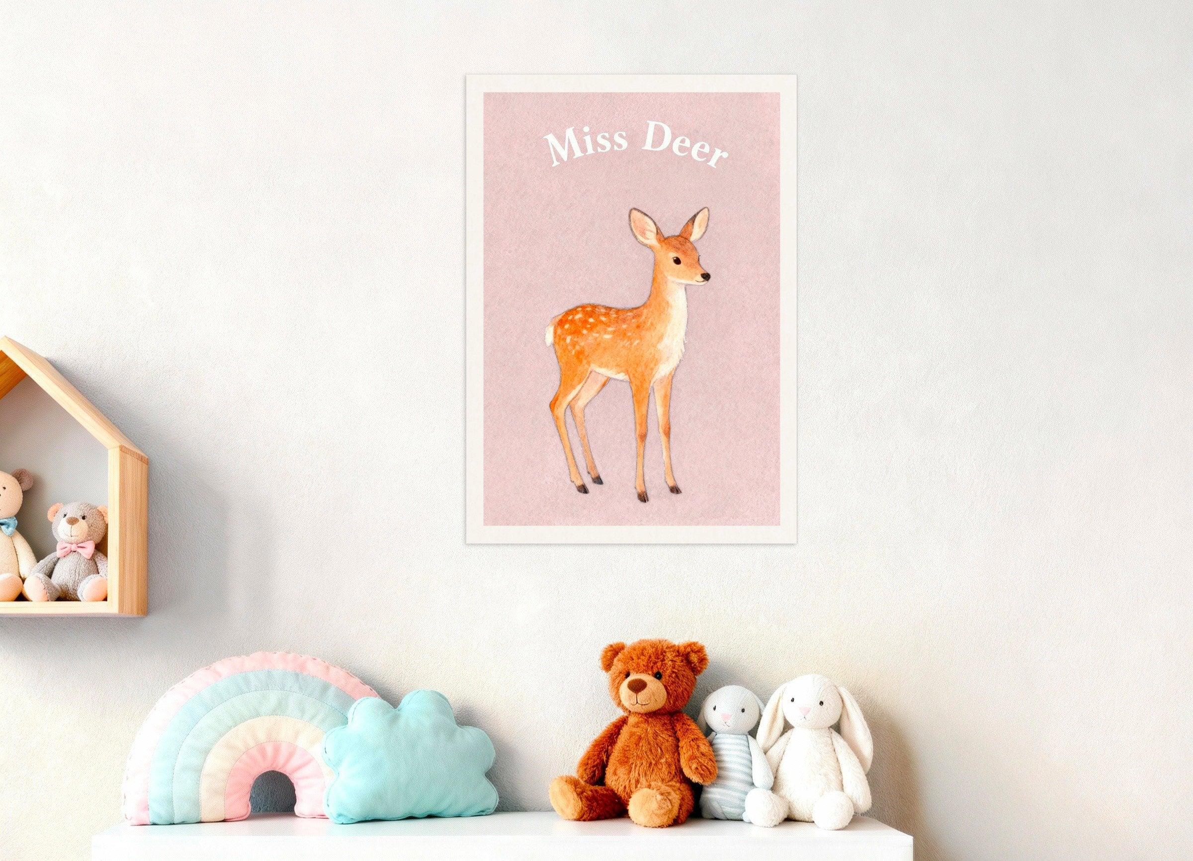 Poster of Nursery deer wall art – Gentle woodland poster