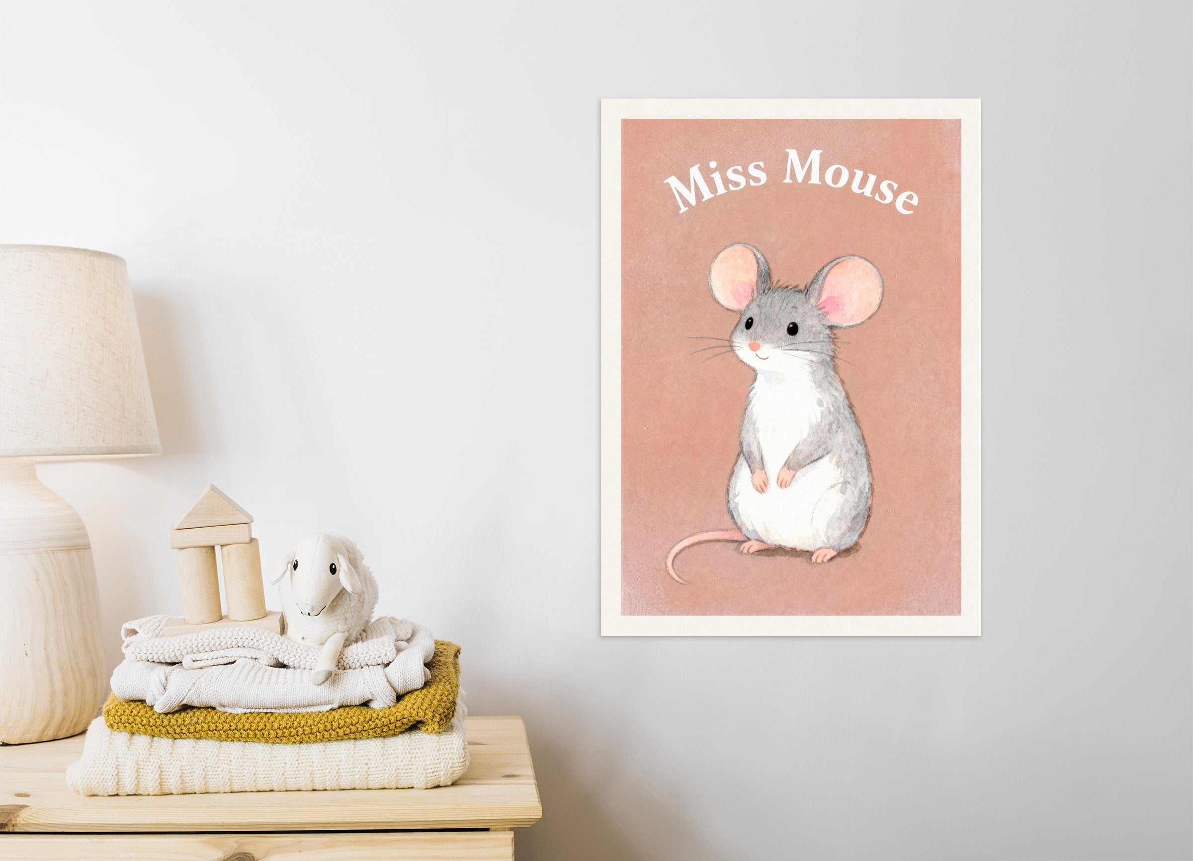 Poster of Nursery mouse wall art – Adorable small animal