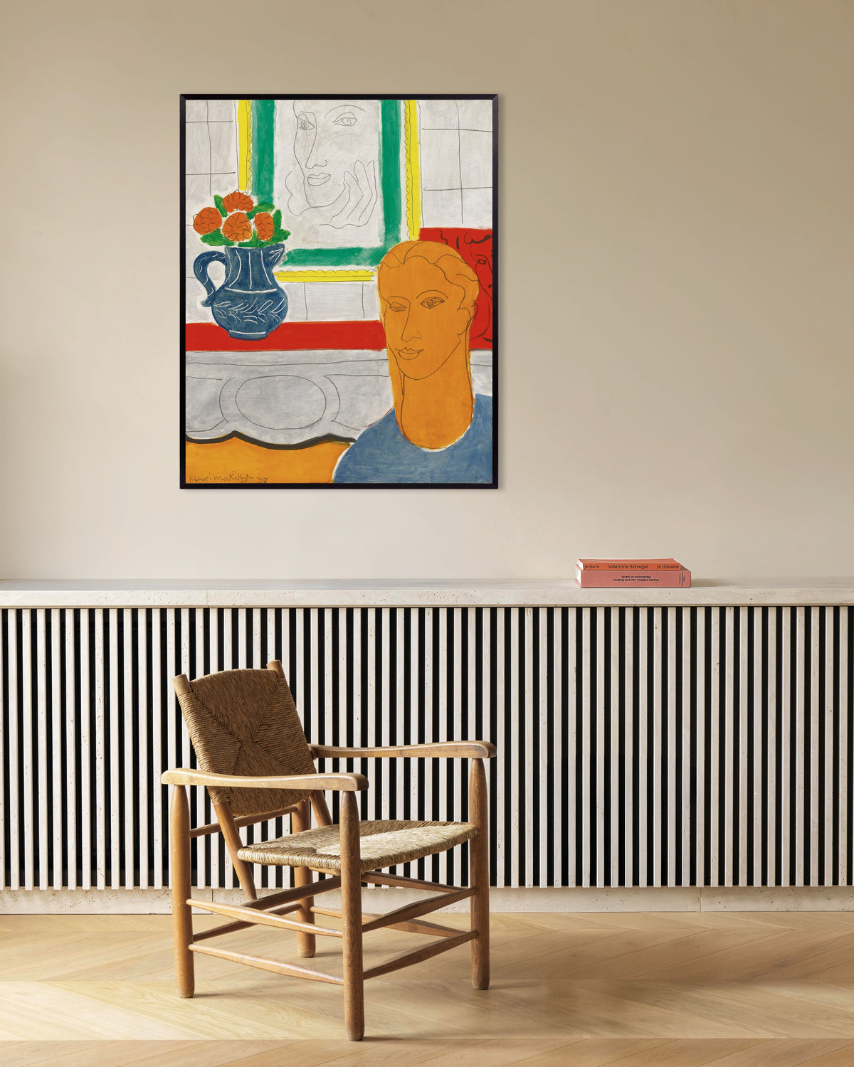 Plakat „Ochrowa głowa (Postać i bukiet) (1937), Henri Matisse” w metalowej ramie