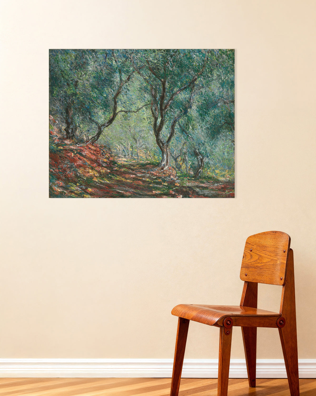 Plakat Gaj oliwny w ogrodzie Moreno (1884), Claude Monet