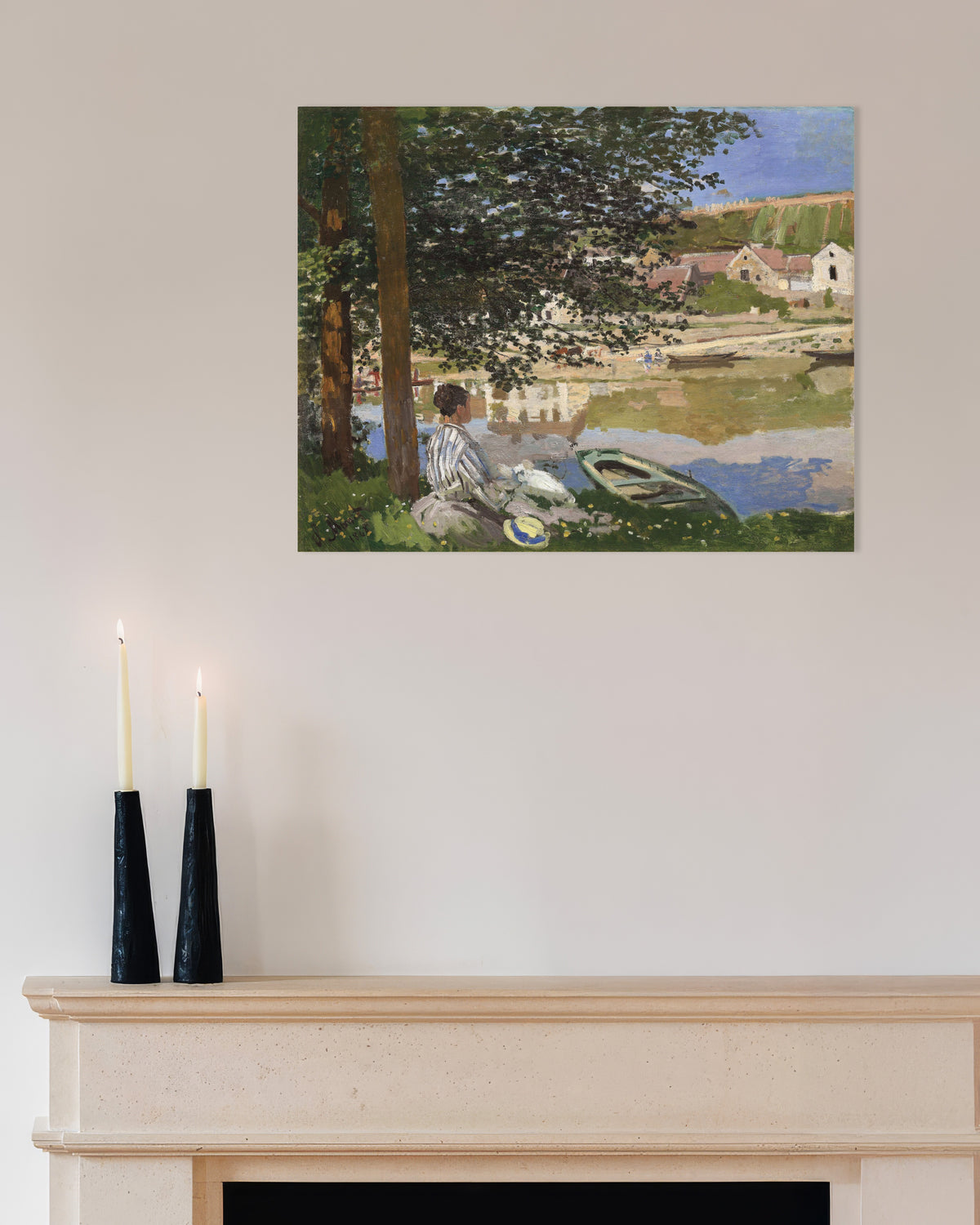 Plakat Nad brzegiem Sekwany, Bennecourt (1868), Claude Monet