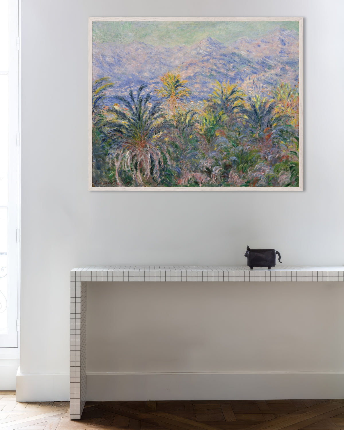 Plakat Palmy w Bordigherze (1884), Claude Monet, w białej drewnianej ramie